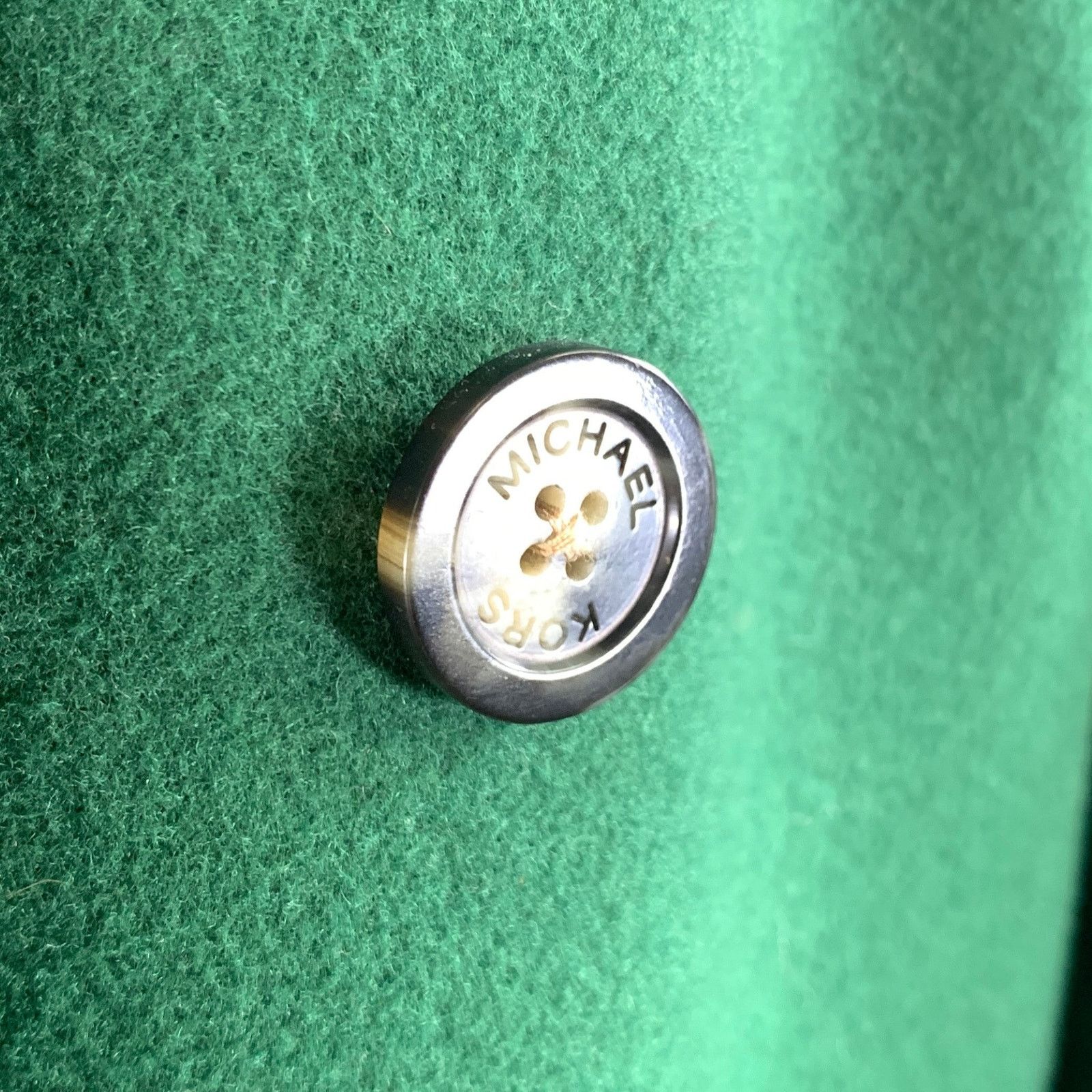 Michael Kors MICHAEL by MICHAEL KORS XS Green Wool Blend Peak Lapel Coat Size XS / US 0-2 / IT 36-38 - 5 Thumbnail