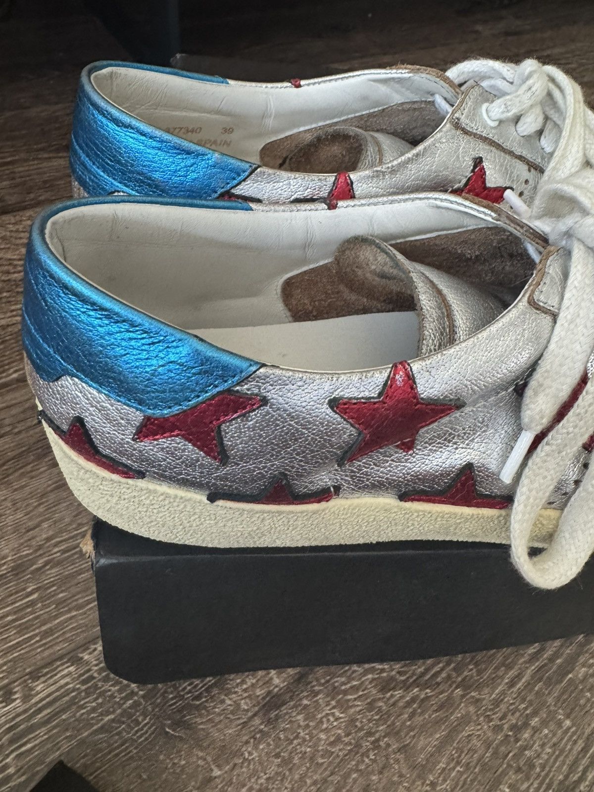 Saint Laurent Paris SLP Silver Leather SL/06 Low Size US 6 / EU 39 - 4 Thumbnail