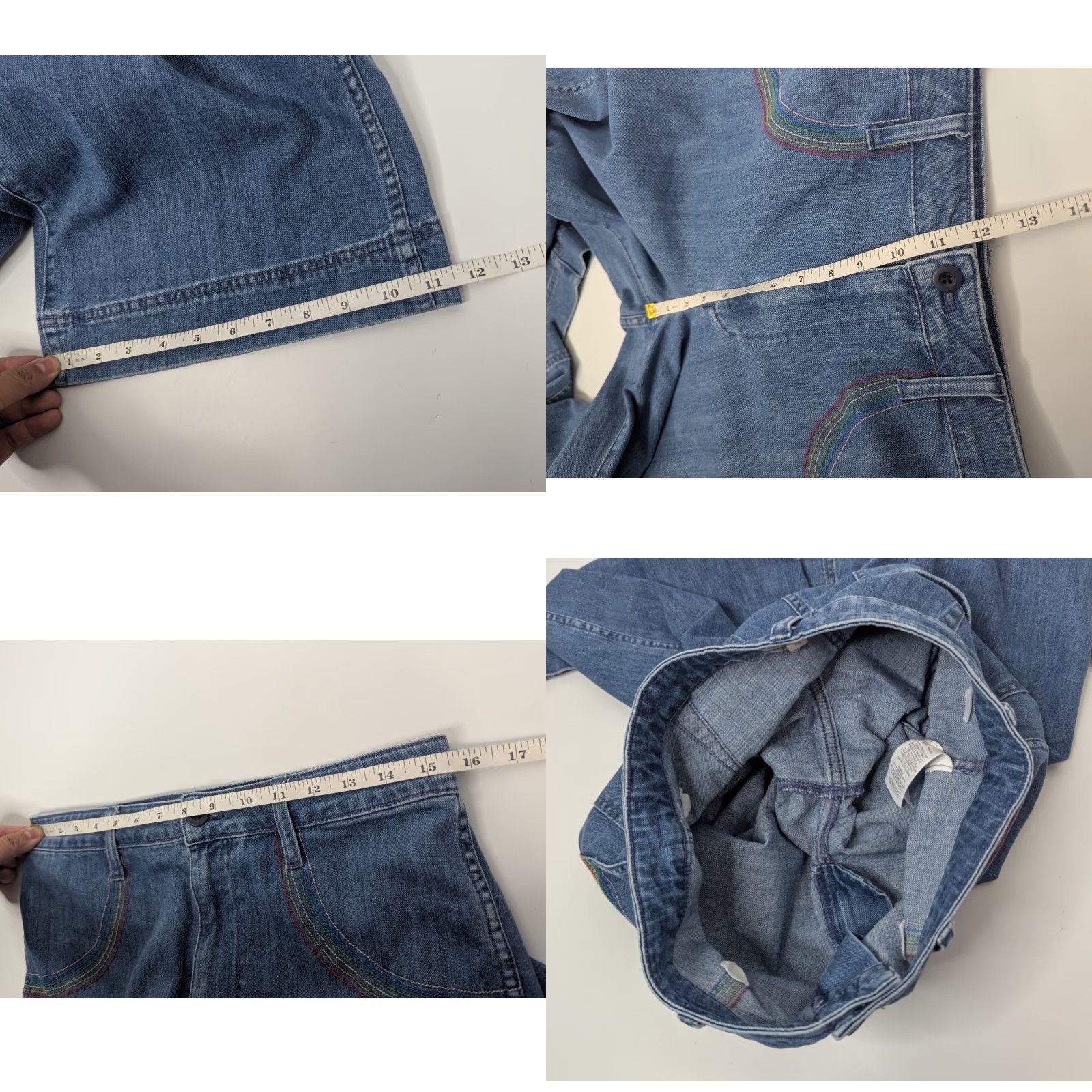 Madewell Madewell Jeans Emmett Rainbow Stitched Edition Wide Leg Crop indigo Size 30 Size 30" / US 8 / IT 44 - 8 Thumbnail