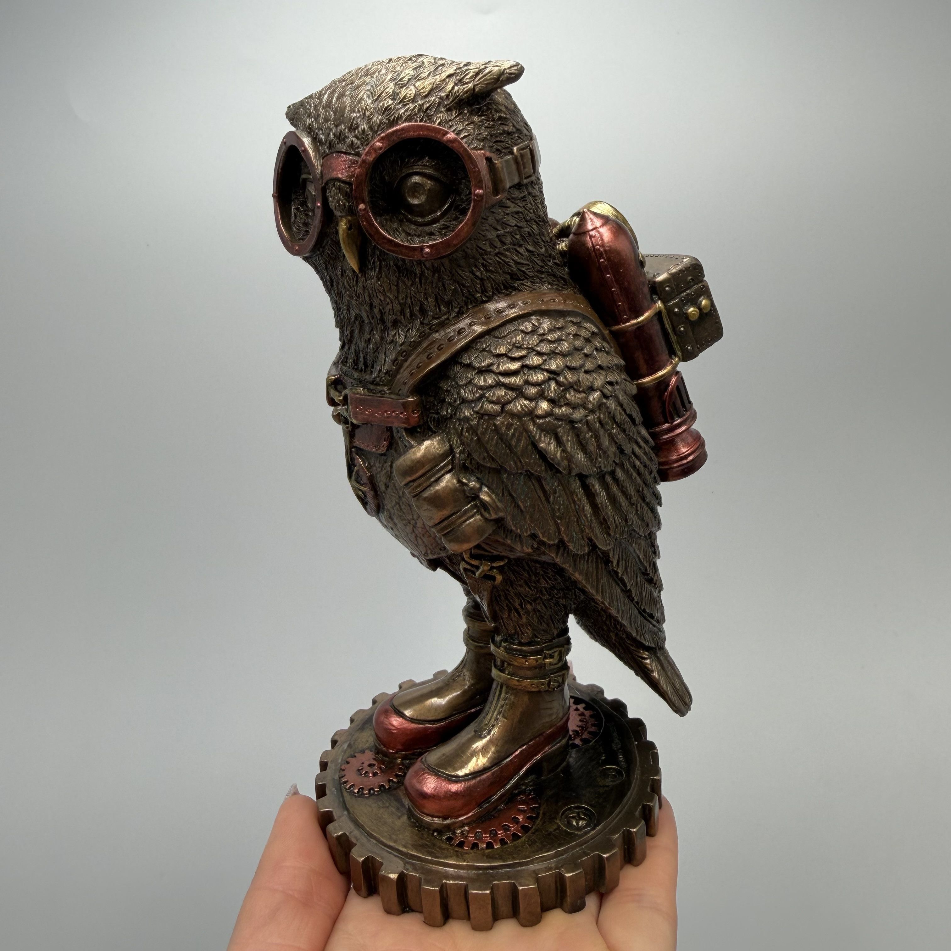 Other Steampunk Owl Figurine Bronze Finish Gift Collectible Statue Size ONE SIZE - 4 Thumbnail