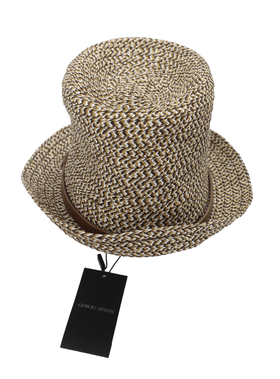Giorgio Armani GIORGIO ARMANI Hat Mens 57 CM Lamb Leather Details Braided Size ONE SIZE - 2 Thumbnail