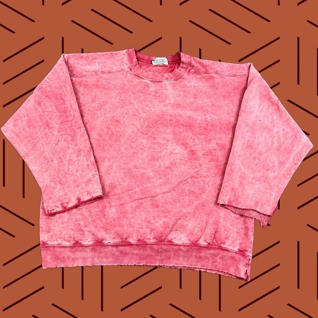 Lee VINTAGE LEE Sweatshirt Mens Large Pink Crew Neck Skate Surf Distressed Thrashed Size US L / EU 52-54 / 3 - 1 Thumbnail