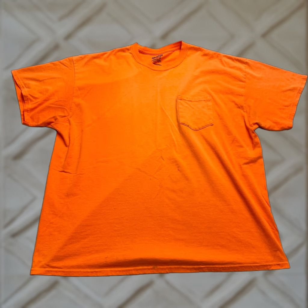 Gildan Gildan Dry Blend Shirt Mens 2XL Short Sleeve Orange Pocket Tee Adult Solid Gray Grey Crew Neck T-Shirt Regular fit Size US XXL / EU 58 / 5 - 1 Thumbnail
