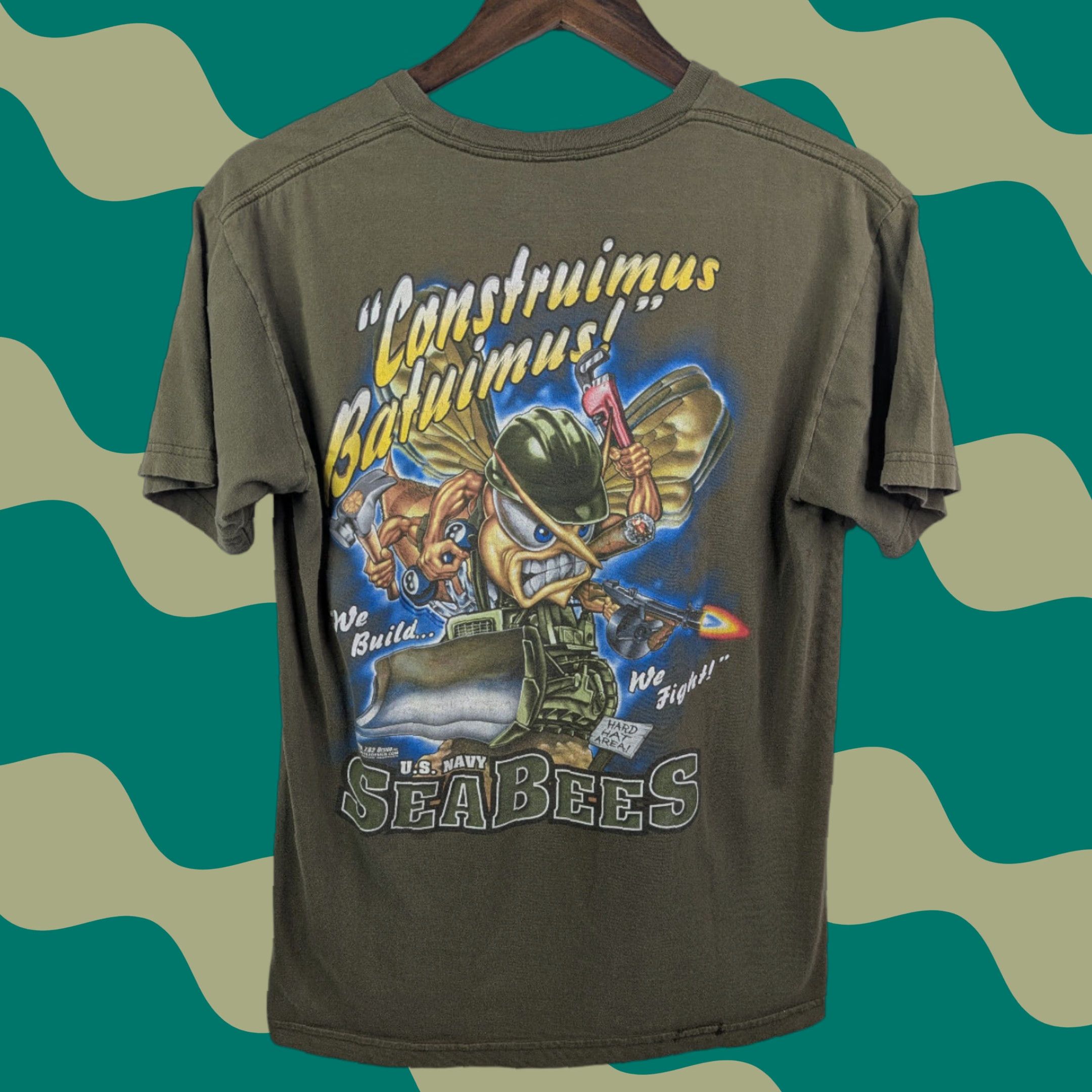 Vintage US Navy Seabees T-Shirt Military Green Shirt 7.62 Design Size M Mens Size US M / EU 48-50 / 2 - 1 Thumbnail