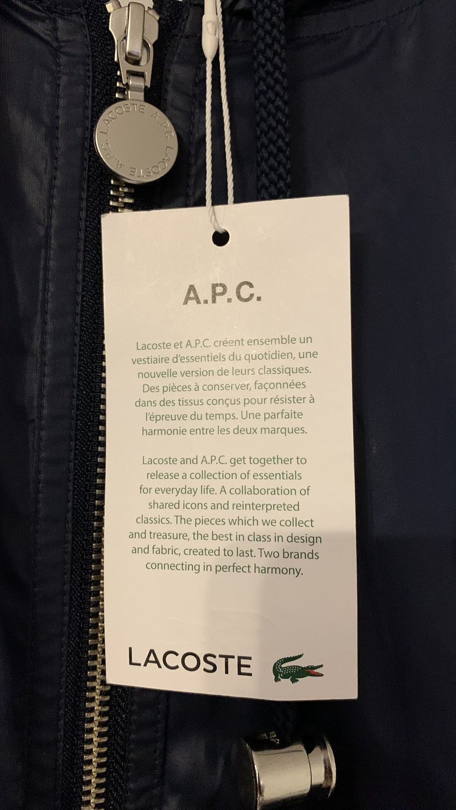 A.P.C. Lacoste A.P.C. Water Resistant Nylon Hooded Jacket size S Size US S / EU 44-46 / 1 - 5 Thumbnail