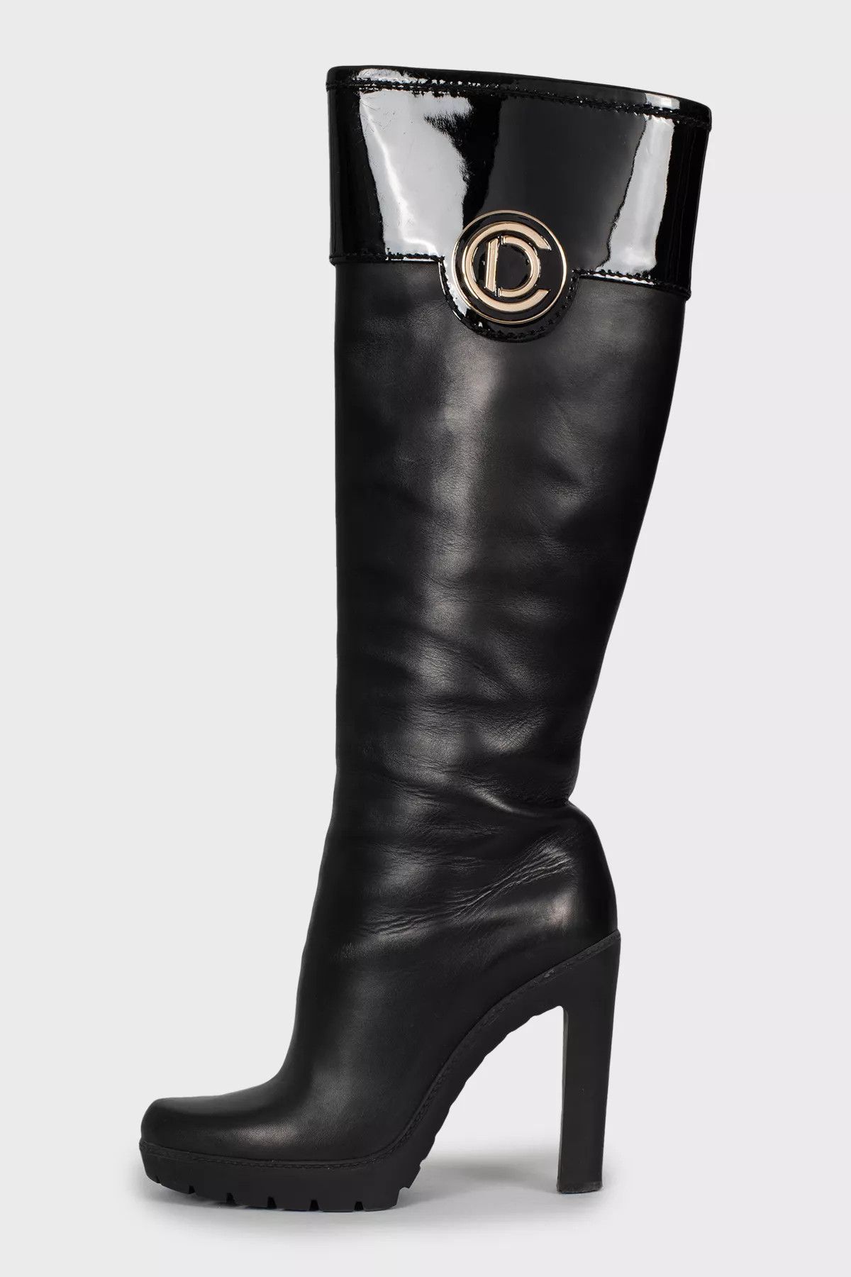 Dior DIOR Heels Boots Black Leather Logo Tall Shoes Size 39 Size US 9 / IT 39 - 2 Thumbnail