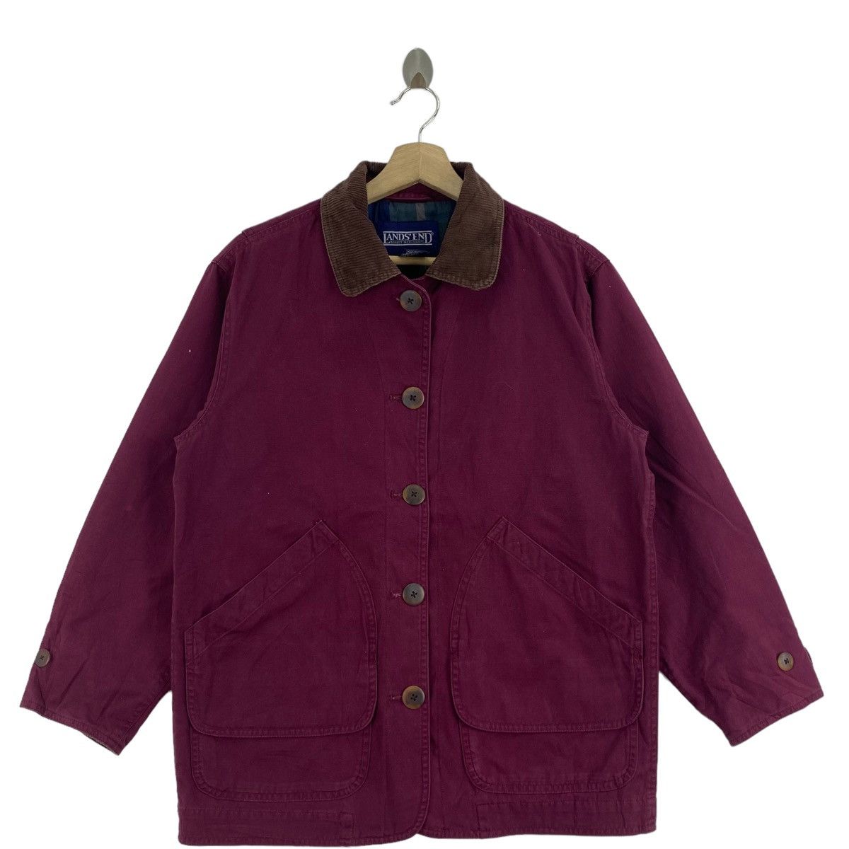 image of Lands End Land's End Button Up Red Detroit Jacket, Men's (Size Small)