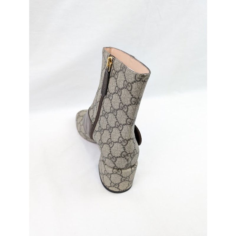 Gucci o1rshd1 T GG Supreme Malaga Kid Boots in Beige Ebony/N.Acero Size US 6.5 / IT 36.5 - 13 Thumbnail