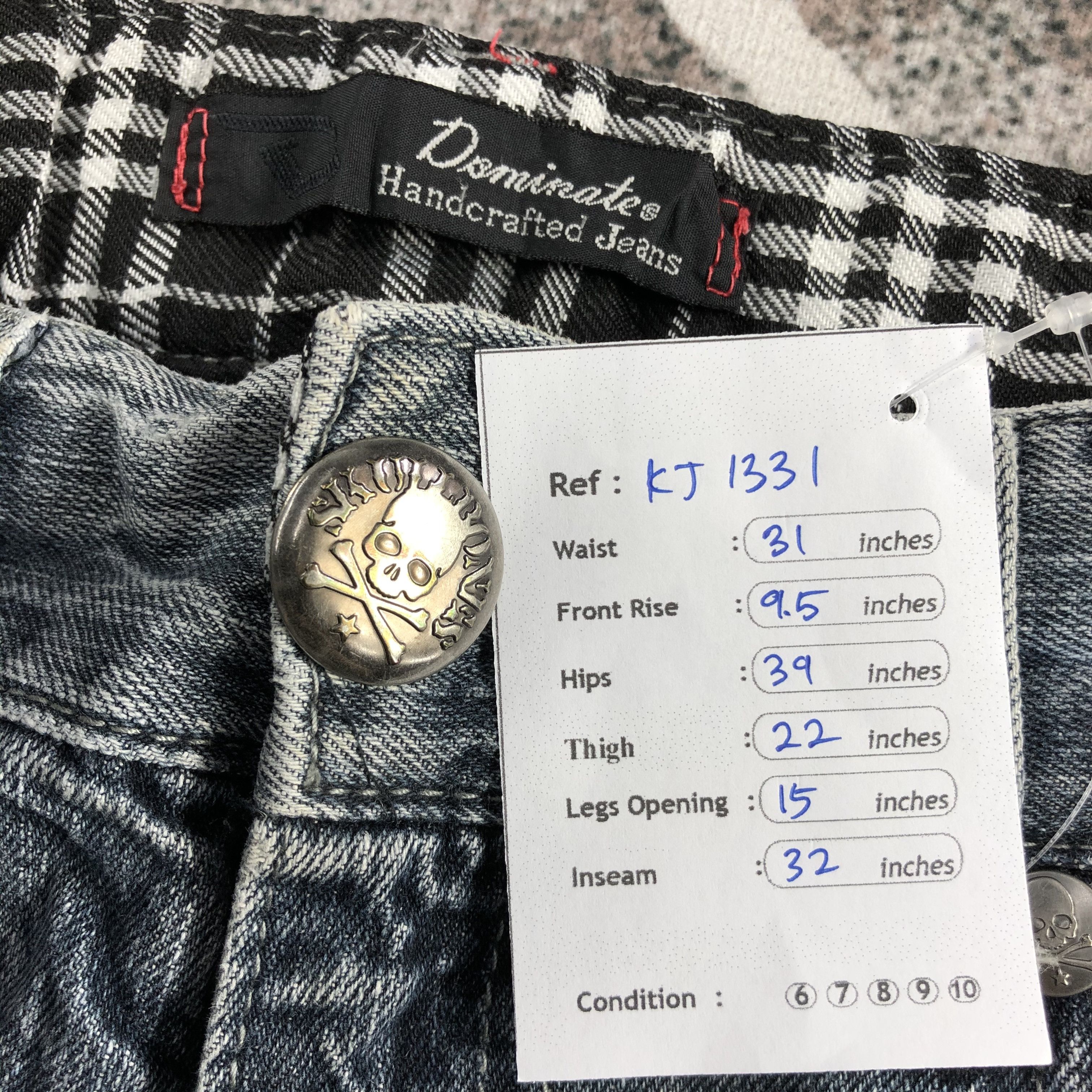Japanese Brand Dominate Handcrafted Jeans Faded Blue Denim KJ1331 Size US 30 / EU 46 - 10 Thumbnail