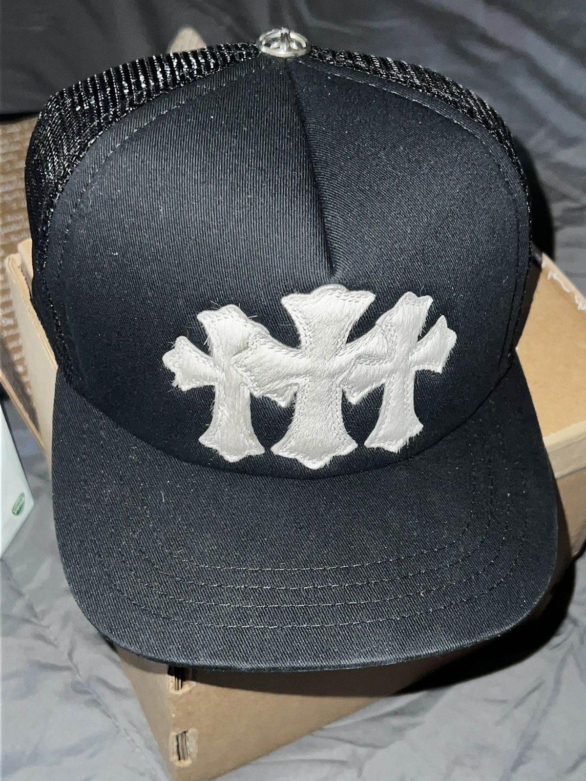 Chrome Hearts Chrome Hearts Trucker Hat Triple White 3 Calf Hair Patch Size ONE SIZE - 1 Thumbnail