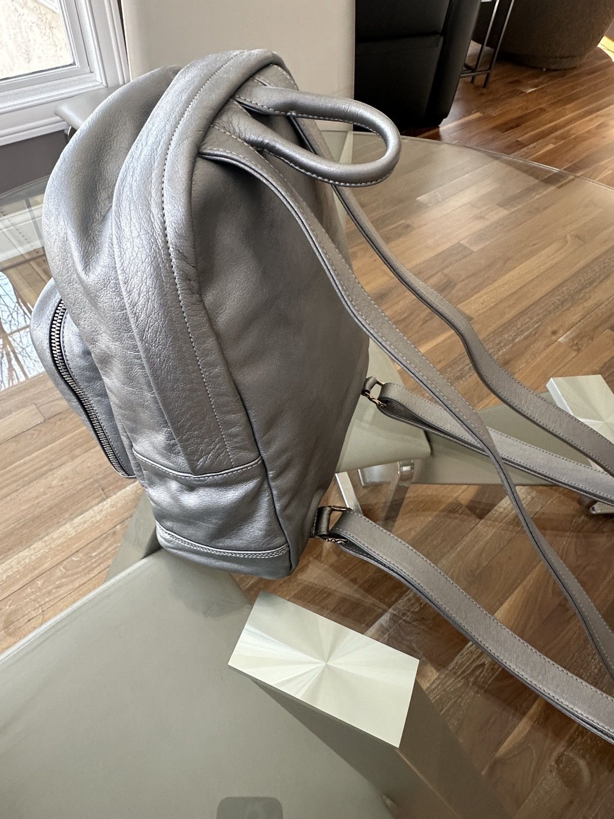 Chrome Hearts Chrome Hearts leather backpack in metalic silver Size ONE SIZE - 9 Thumbnail