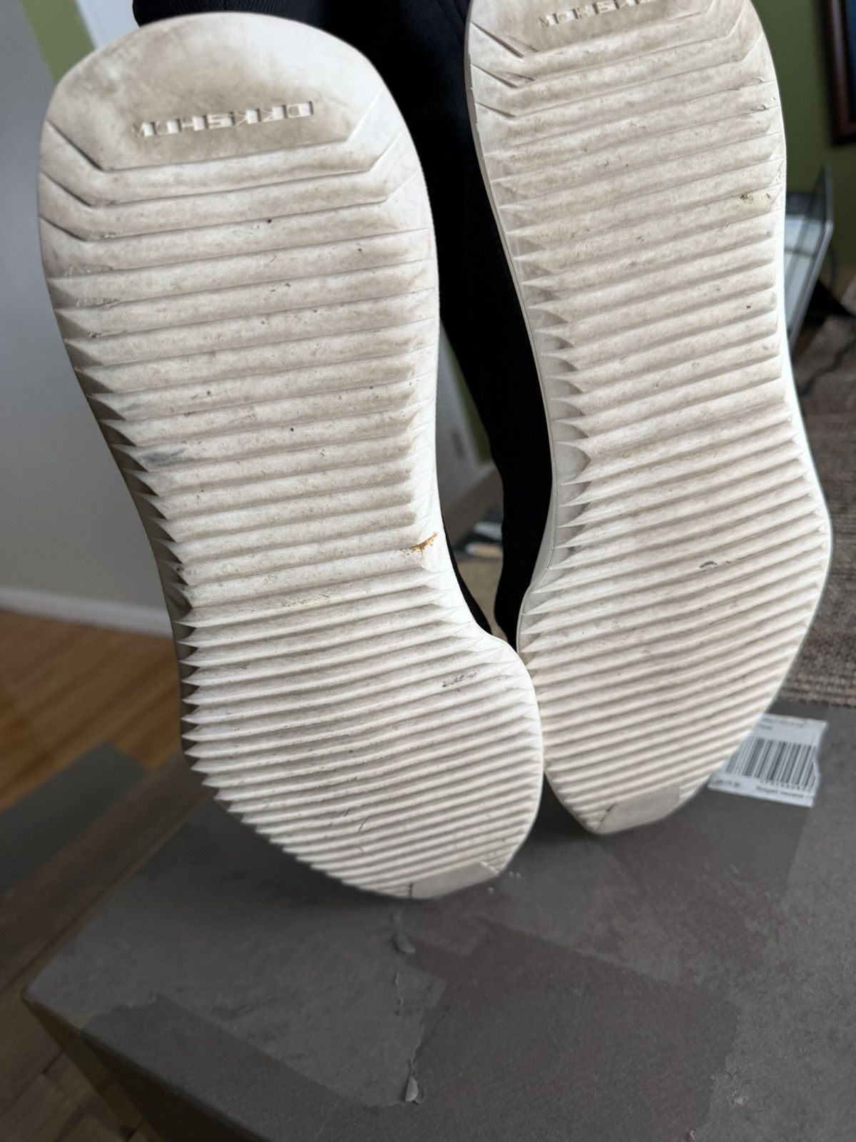 Rick Owens Drkshdw Rick Owens DRKSHDW Black Sock Sneakers (size 42) Size US 9 / EU 42 - 4 Thumbnail