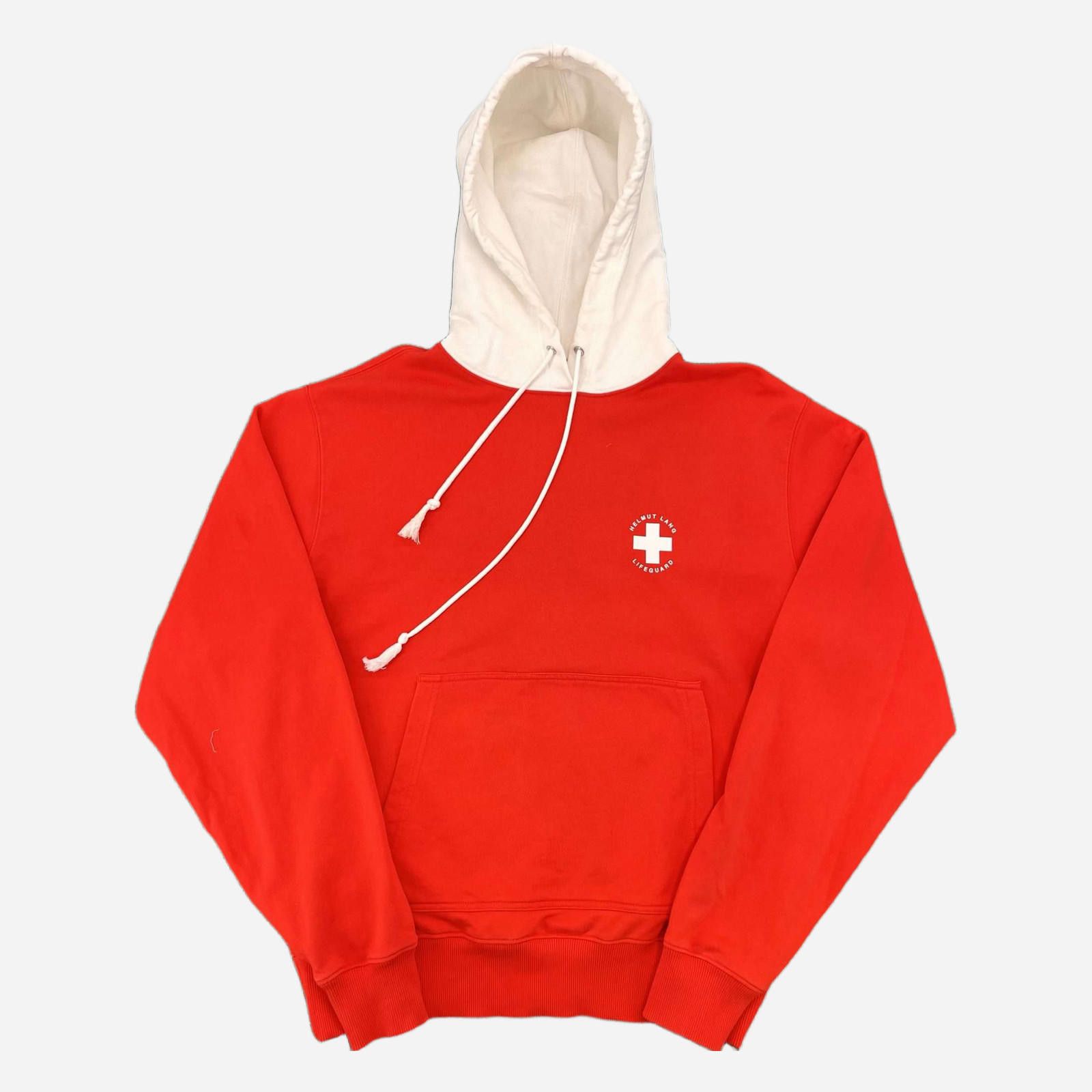 Helmut Lang Lifeguard Hoodie Red/White M Used