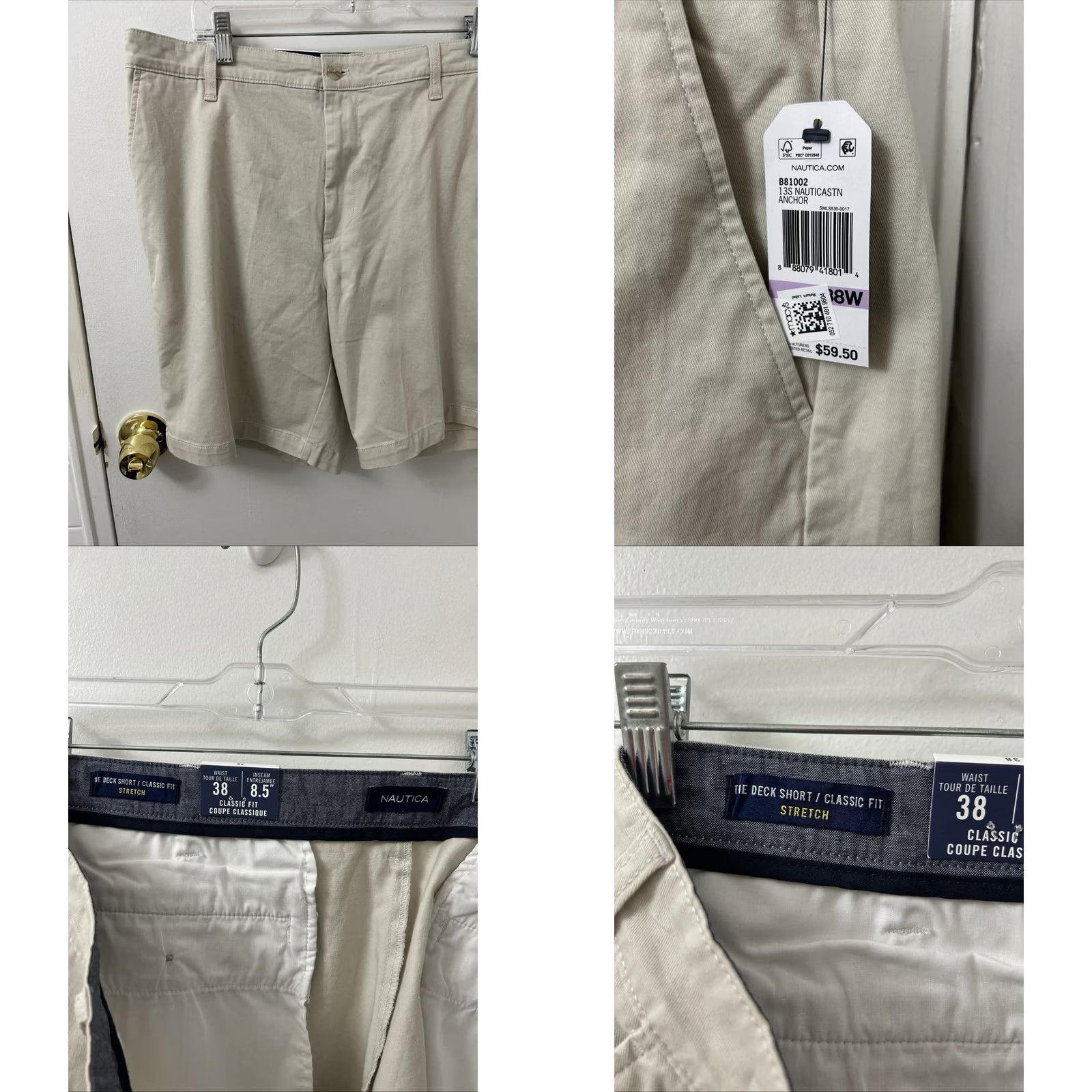 Nautica Nautica Deck Shorts Beige Classic Fit Stretch 38" Regular Inseam 8.5" NWT casual Men Size US 38 / EU 54 - 8 Thumbnail