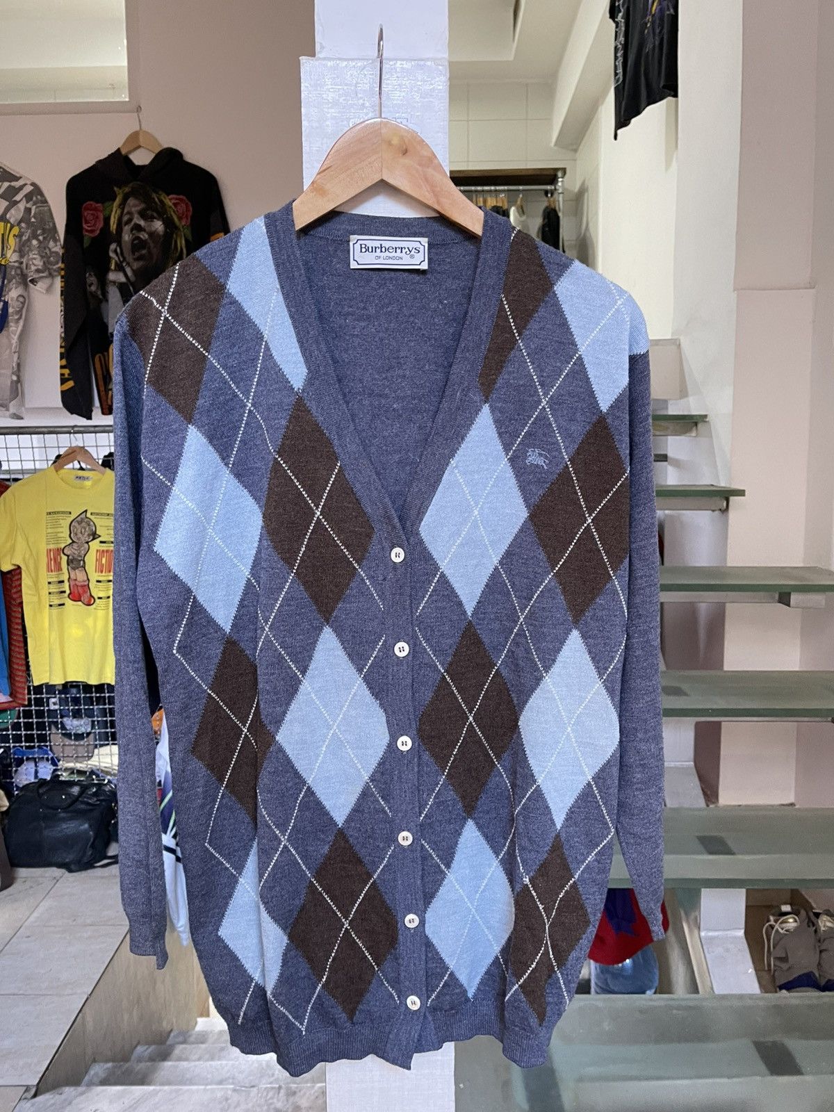 Burberry × Vintage Vintage Burberry Cardigan Golf Size US L / EU 52-54 / 3 - 1 Thumbnail