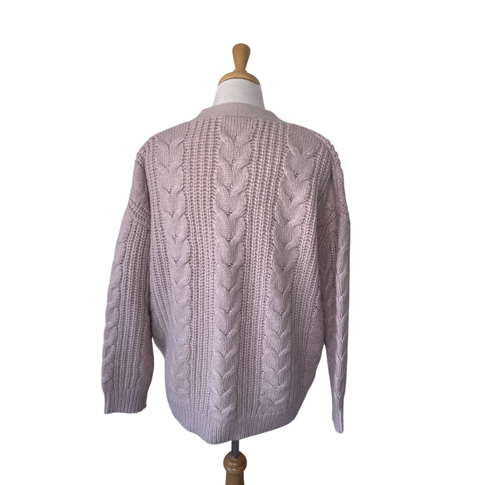 Other JENNI KAYNE Wool & Alpaca CABLE COCOON Cardigan Blush XXS Size XXS / US 00 / IT 34 - 3 Thumbnail