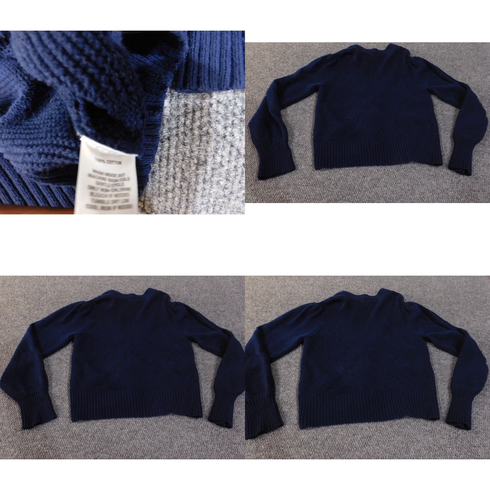 Vintage Crown & Ivy Cardigan Sweater L Blue Knit Cotton Button Up Raglan Sleeve Womens Casual Stretch Regular Size Size L / US 10 / IT 46 - 8 Thumbnail