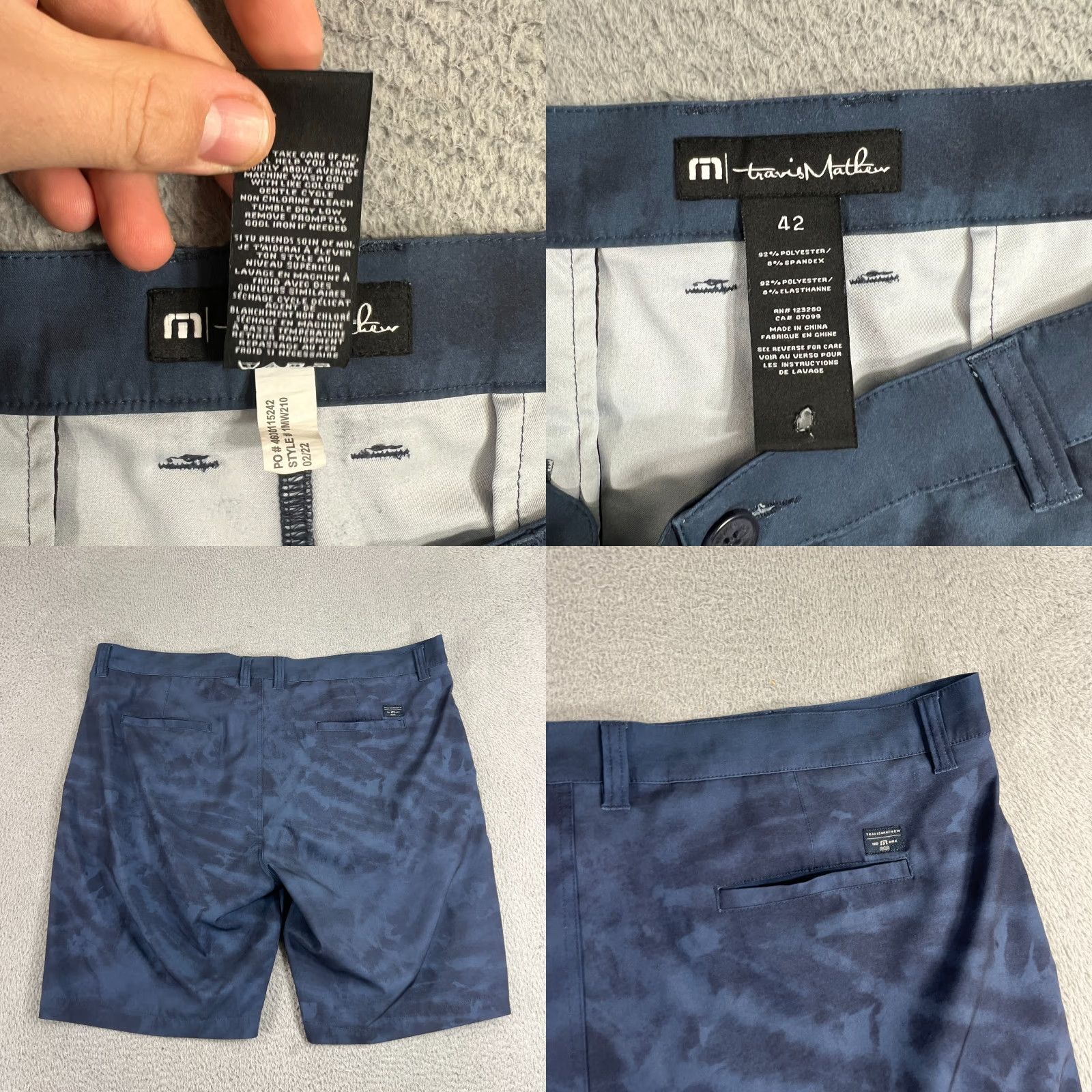 TravisMathew Travis Mathew Shorts Mens 42 Flat Front Blue Chino Inseam 10" Casual Golf Outdoor Lifestyle, Regular Mens Size US 42 / EU 58 - 8 Thumbnail