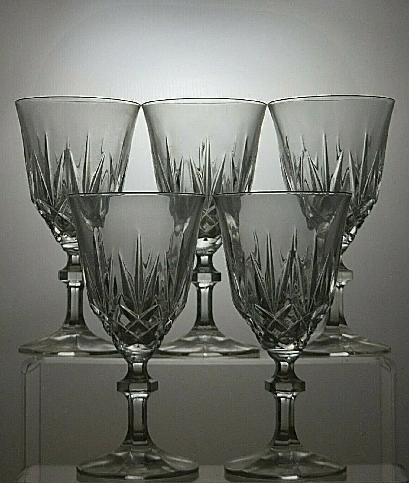 The Unbranded Brand Lead Crystal Cut Glass Set of 5 Wine Glasses 6 1/8" Size ONE SIZE - 2 Thumbnail