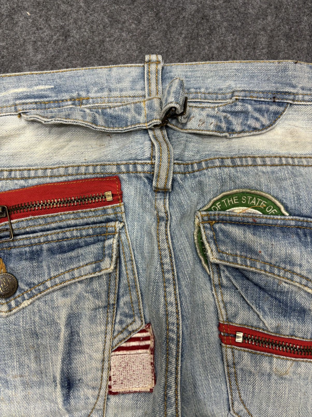 Japanese Brand 💥Insane Style Patches X Shots Distressed MPocket Denim F663 Size US 32 / EU 48 - 14 Thumbnail