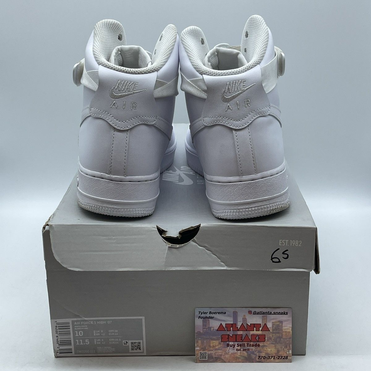 Nike Air Force 1 high triple white Size US 10 / EU 43 - 3 Thumbnail
