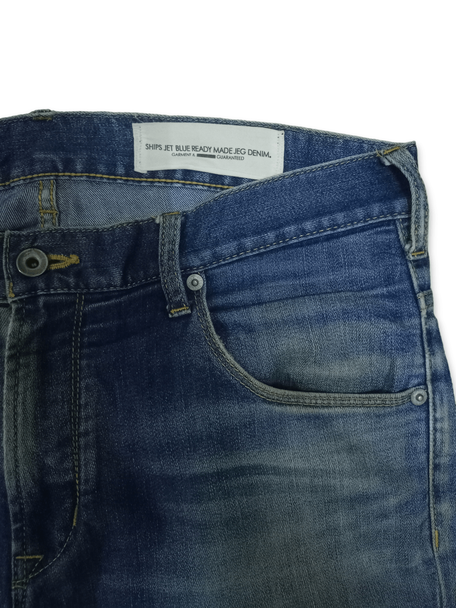 Japanese Brand × Ships Jet Blue Vintage Ships Jet Blue Blue Wash Distressed Jeans 34x31 Size US 34 / EU 50 - 5 Thumbnail