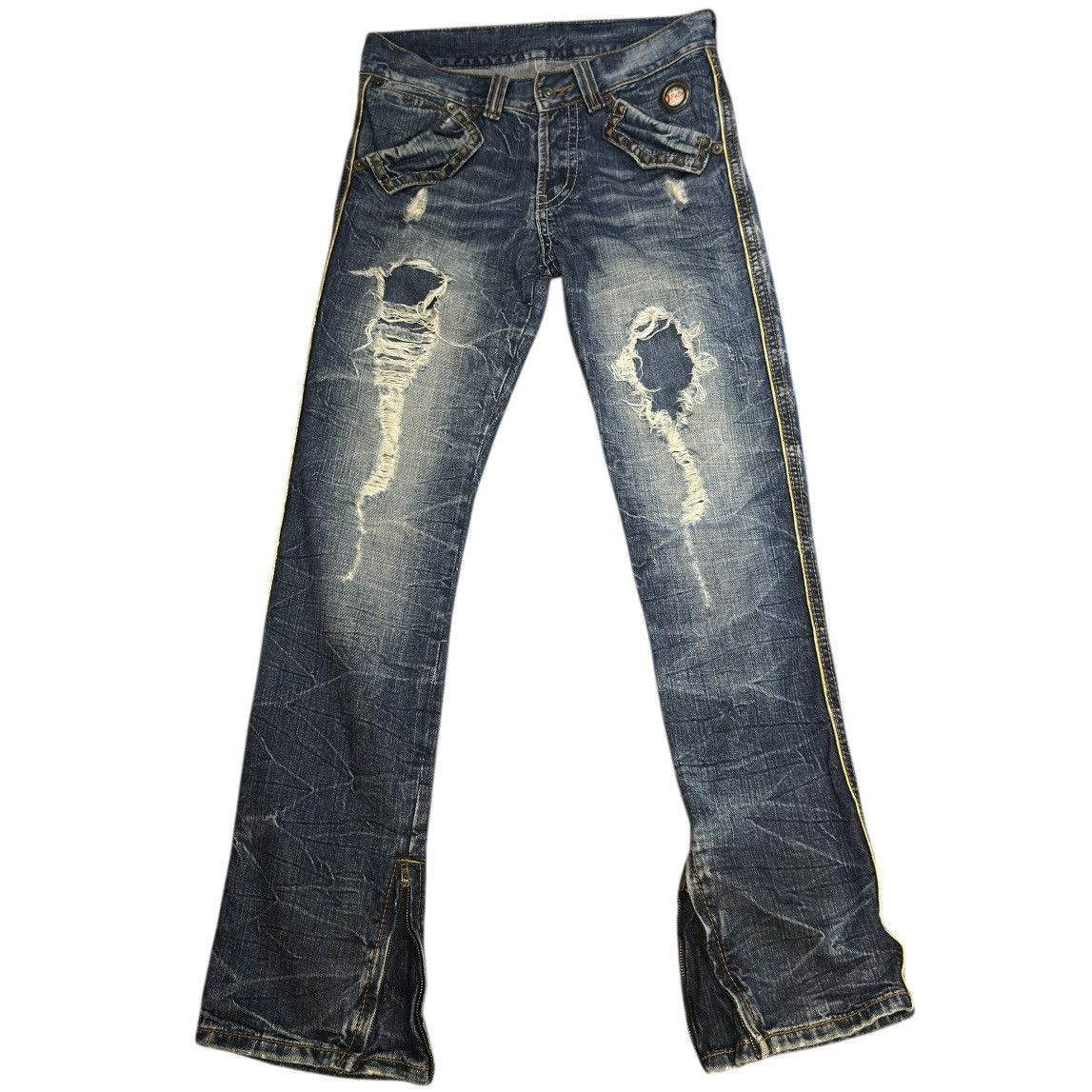 Le Grande Bleu (L.G.B.) 90s Flared Studded Opium Studio PR Denim Undercover Style Size US 32 / EU 48 - 1 Thumbnail