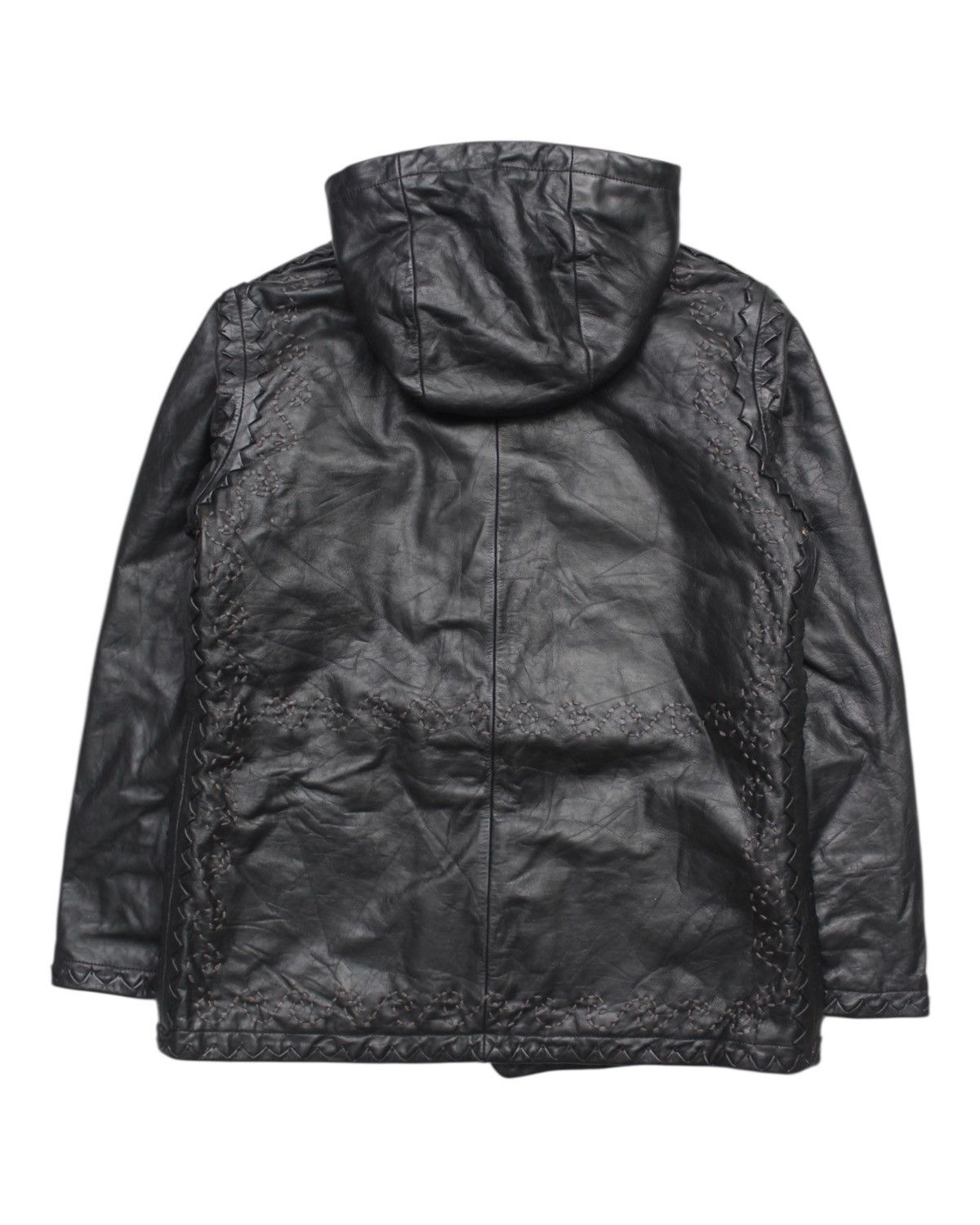 Alberta Ferretti 1990S PHILOSOPHY DI ALBERTA FERRETTI LEATHER HOODED COAT Size US L / EU 52-54 / 3 - 2 Thumbnail