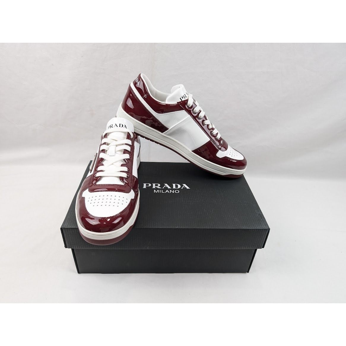 Prada o1rshd1 Low top Sneakers in Bordeaux/Bianco Size US 11.5 / EU 44-45 - 18 Thumbnail