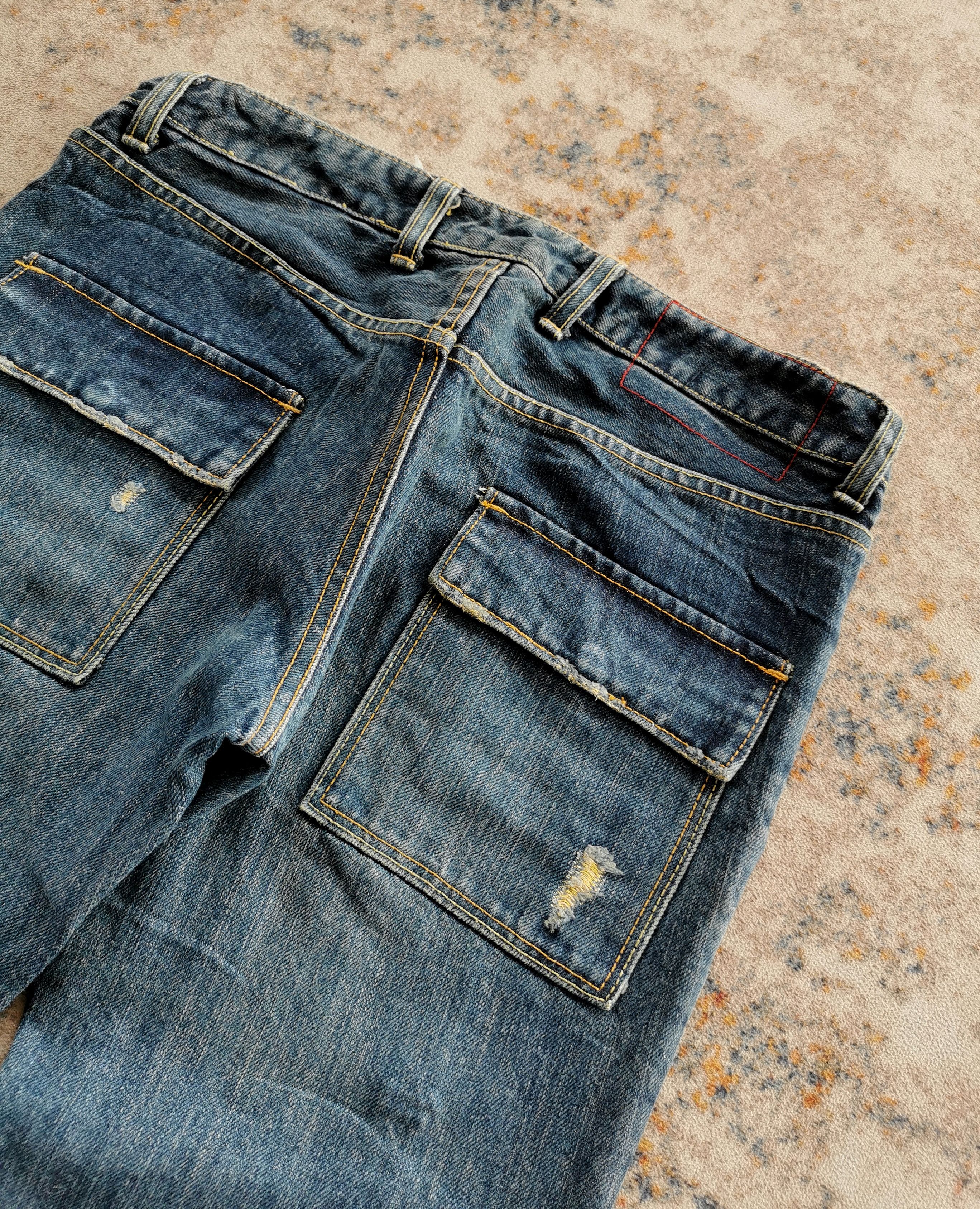 Tornado Mart Avantgarde distressed flared denim jeans SIZE 30'x32' Size US 30 / EU 46 - 12 Thumbnail