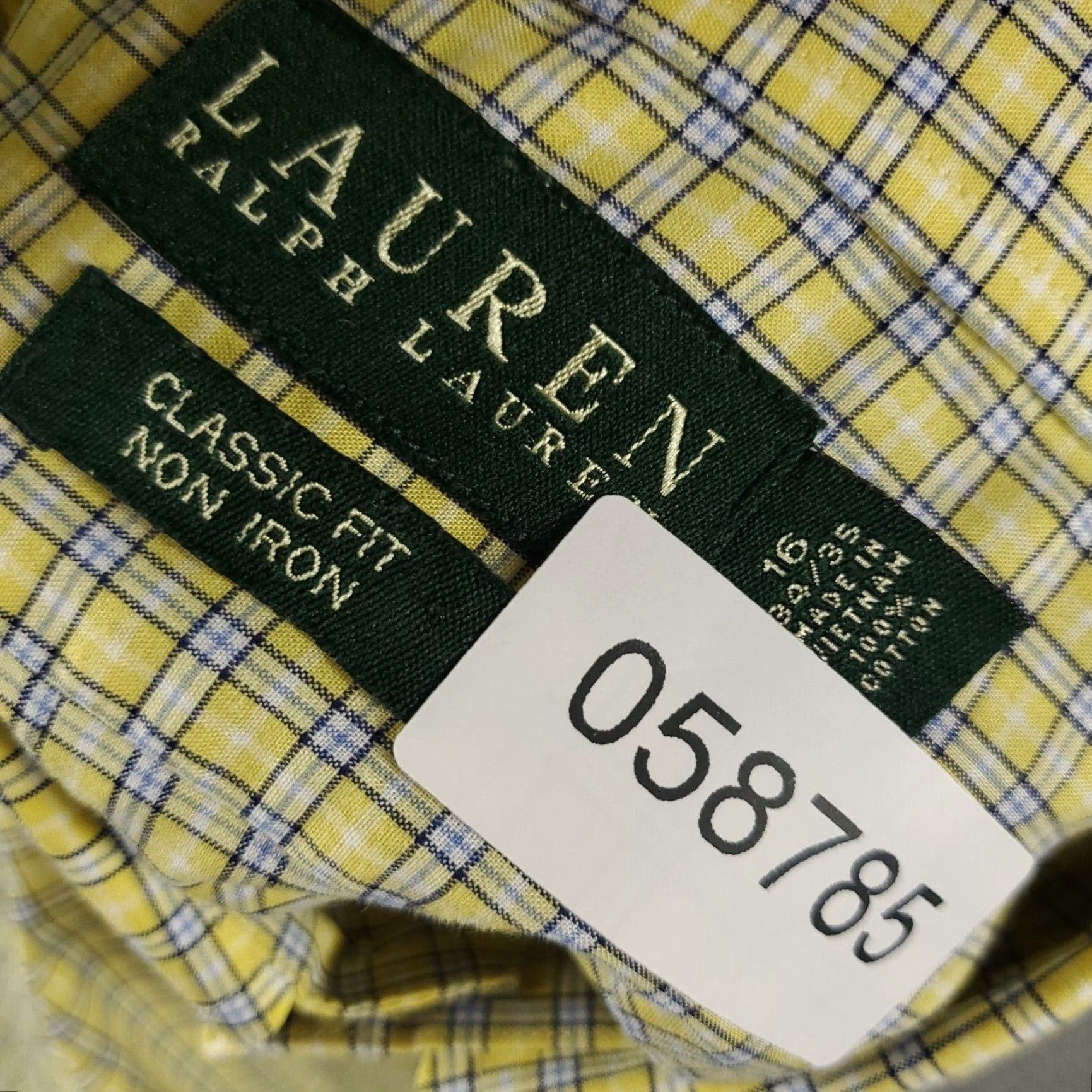 Ralph Lauren Ralph Lauren Yellow Plaid Dress Shirt Men's 16 Long Sleeve Button-Down Regular Fit Size 42R - 7 Thumbnail