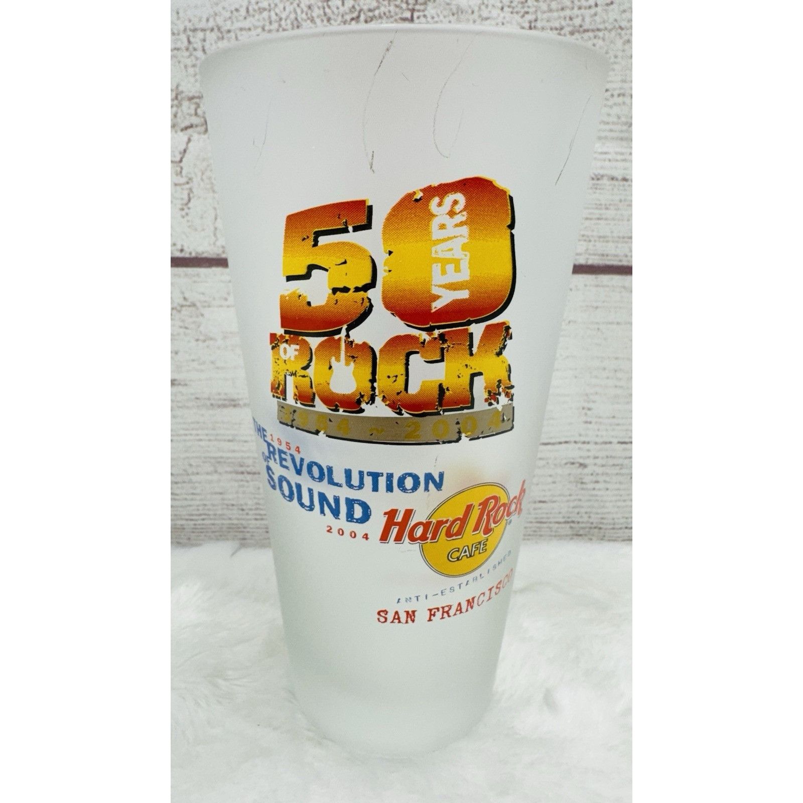 Pepsi Hard Rock Cafe Frosted Drinking Glass Cup Tumbler 50 Years O Size ONE SIZE - 1 Thumbnail