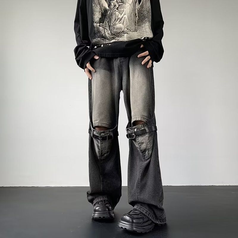 Jean Belt Hollow Flare Jeans Size US 34 / EU 50 - 3 Thumbnail