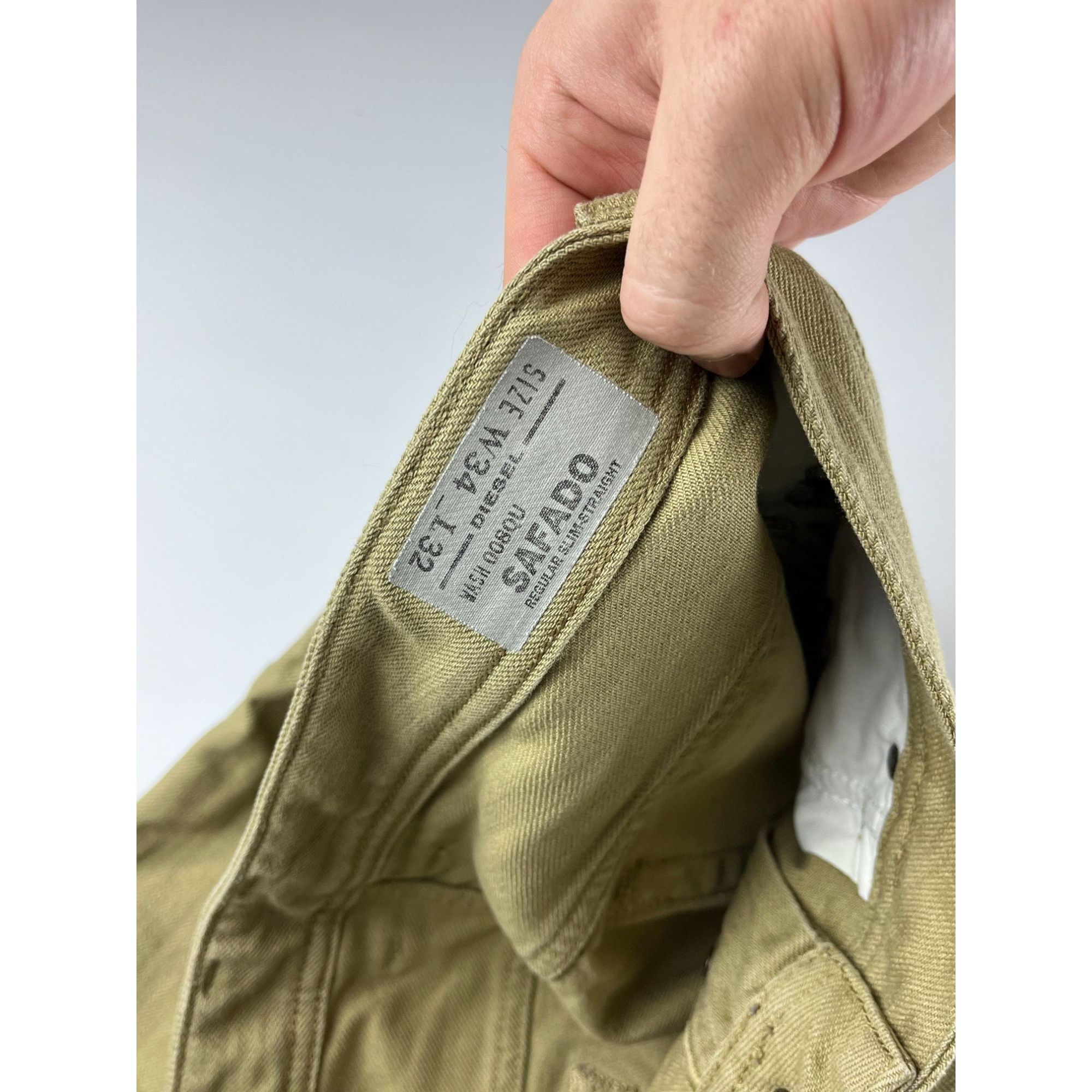 Diesel × Vintage Diesel Mens Semado Beige Cotton Straight Fit Jeans Size US 34 / EU 50 - 3 Thumbnail