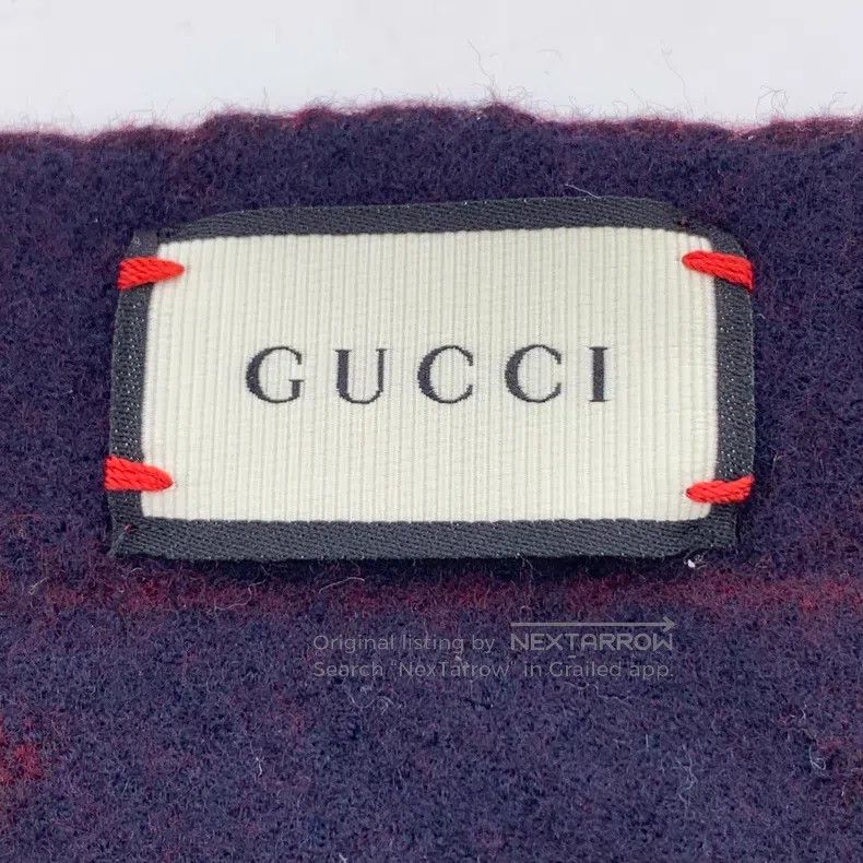 Gucci Gucci Burgundy bee full-print woollen scarf Size ONE SIZE - 7 Thumbnail