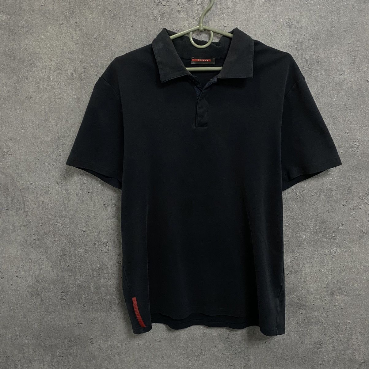 Prada Prada Polo T-Shirt Vintage Red Tab Logo Size US L / EU 52-54 / 3 - 4 Thumbnail