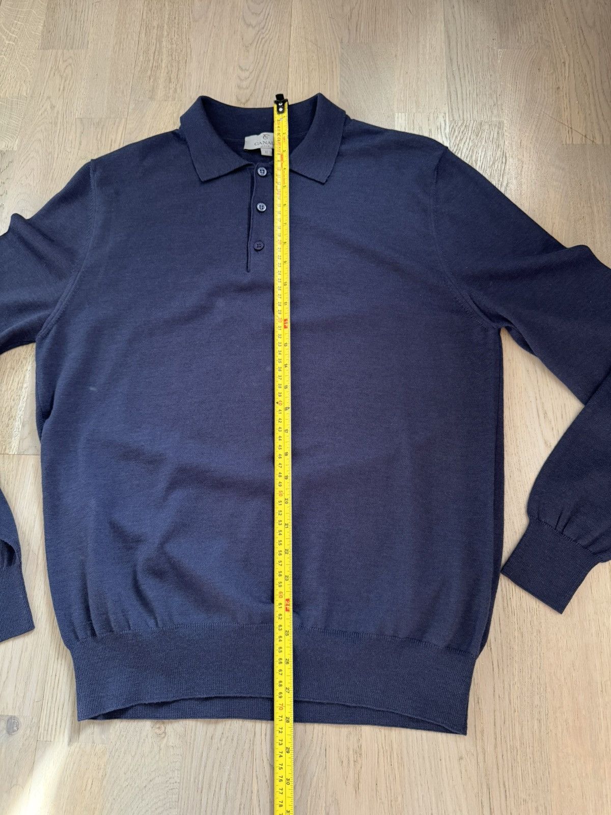 Canali CANALI wool knit polo SEE TAPE MEASUREMENTS IN PHOTOS Size US L / EU 52-54 / 3 - 6 Thumbnail