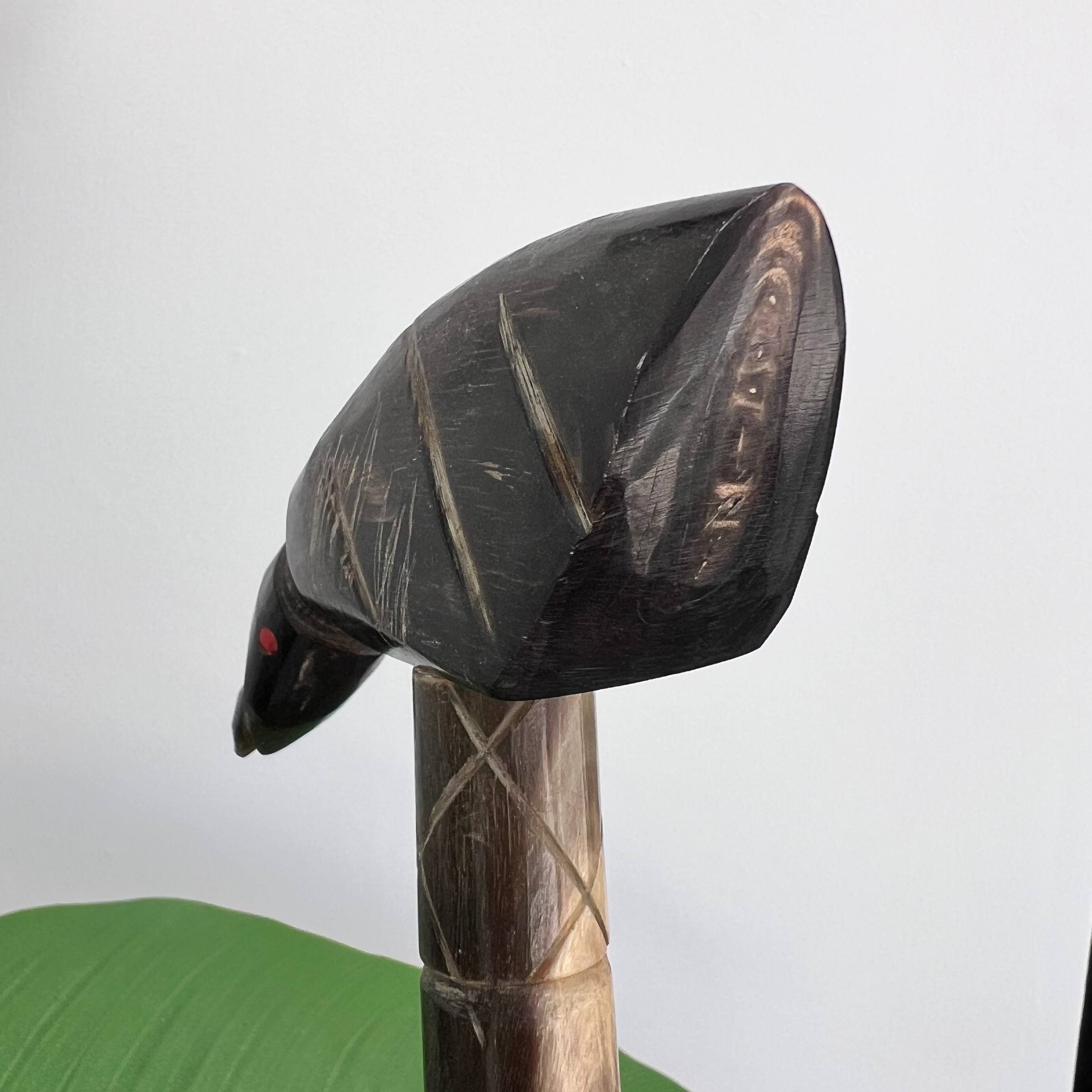 Vintage Vintage Handcrafted Walking Stick 83cm Bird Handle Horn Cane Size ONE SIZE - 6 Thumbnail