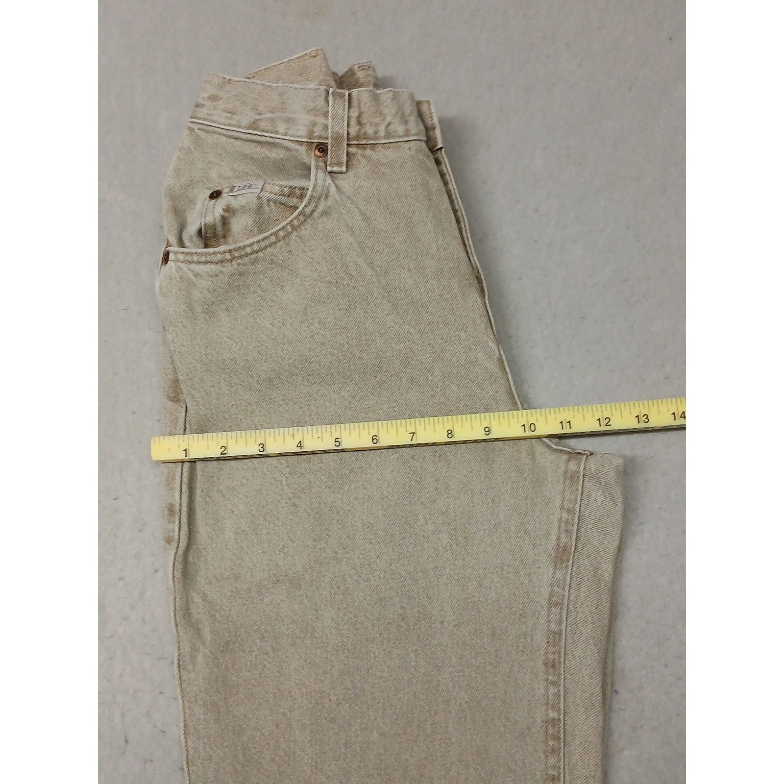 Lee Lee (8L) Vintage High Rise Straight Tan Denim Jeans Size 30" / US 8 / IT 44 - 3 Thumbnail