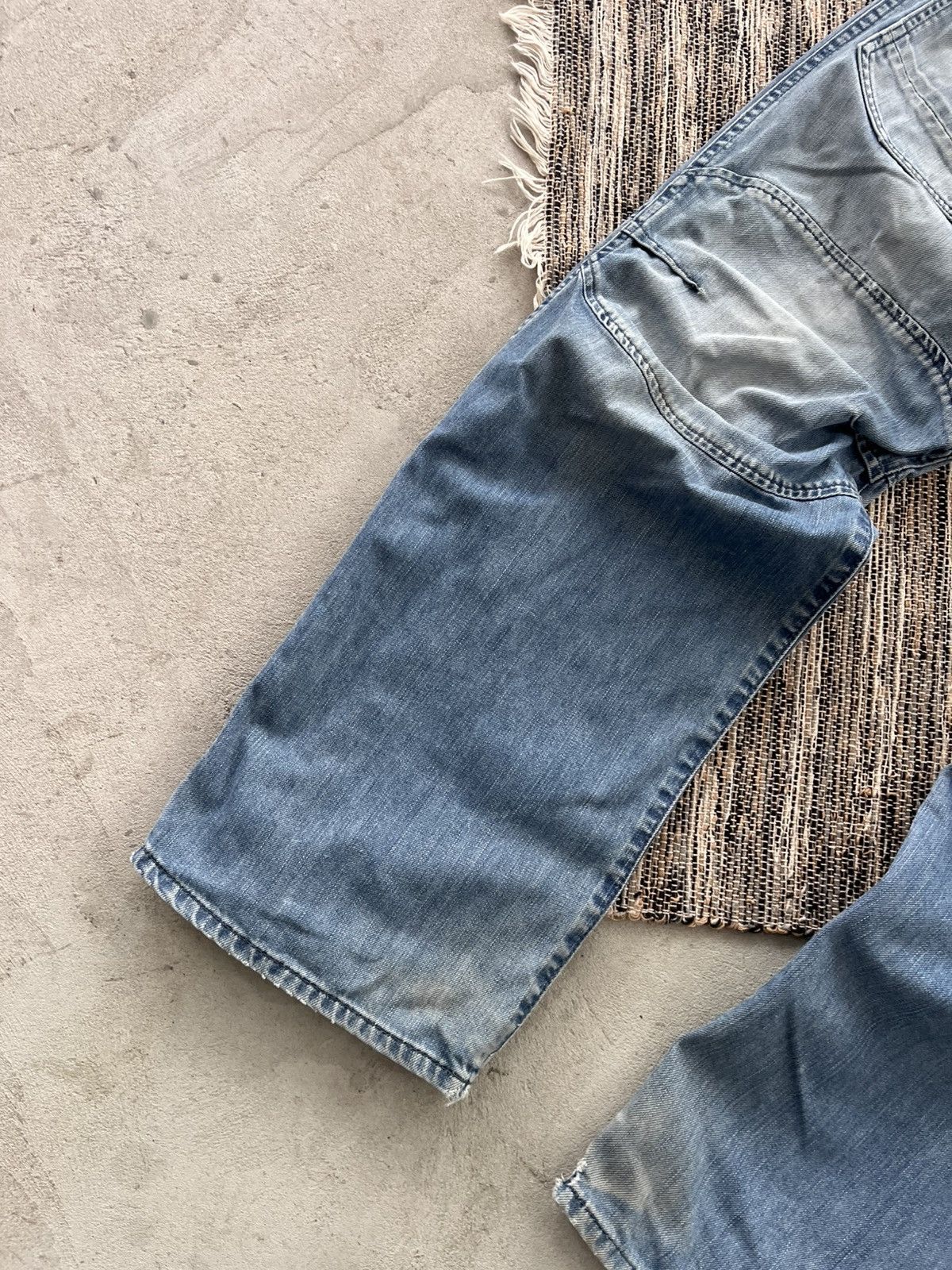G-Star Vintage GStar Raw Moto Double Knee Faded Denim Jeans Y2K Size US 31 - 3 Thumbnail