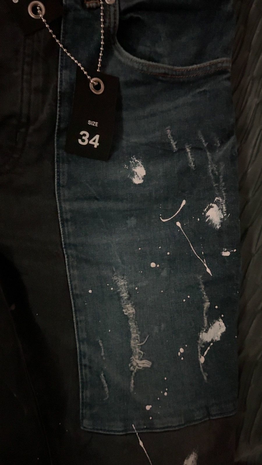 Purple Purple Men's paint-splatter Patch Jeans Size US 34 / EU 50 - 7 Thumbnail