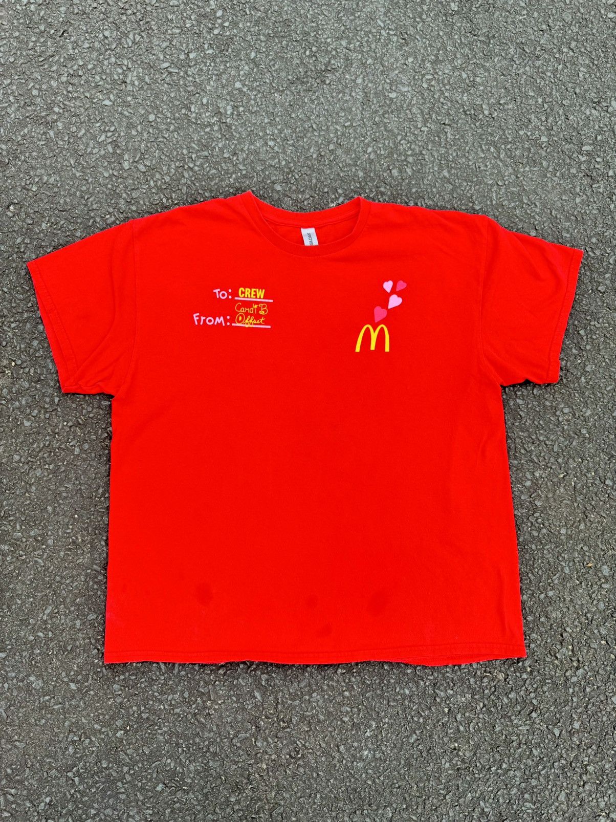 Rap Tees × Travis Scott McDonald’s Cardi B Offset Work Uniform Rap T-Shirt Size US XL / EU 56 / 4 - 1 Thumbnail