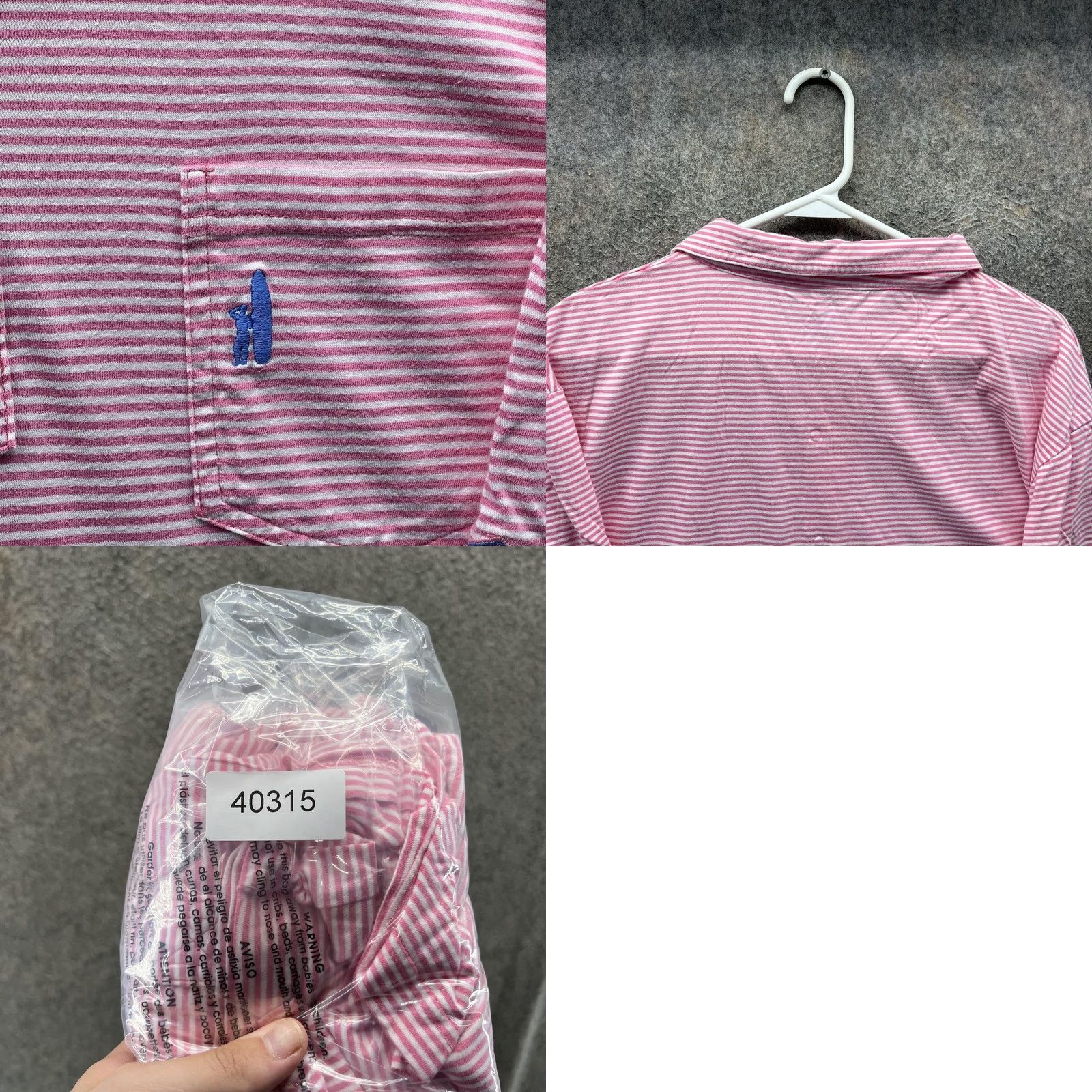 johnnie-O VINTAGE? No. Johnnie-O Polo Shirt Mens XL Pink Stripe Westchester CC Golf Cotton Short Sleeve Size US XL / EU 56 / 4 - 8 Thumbnail