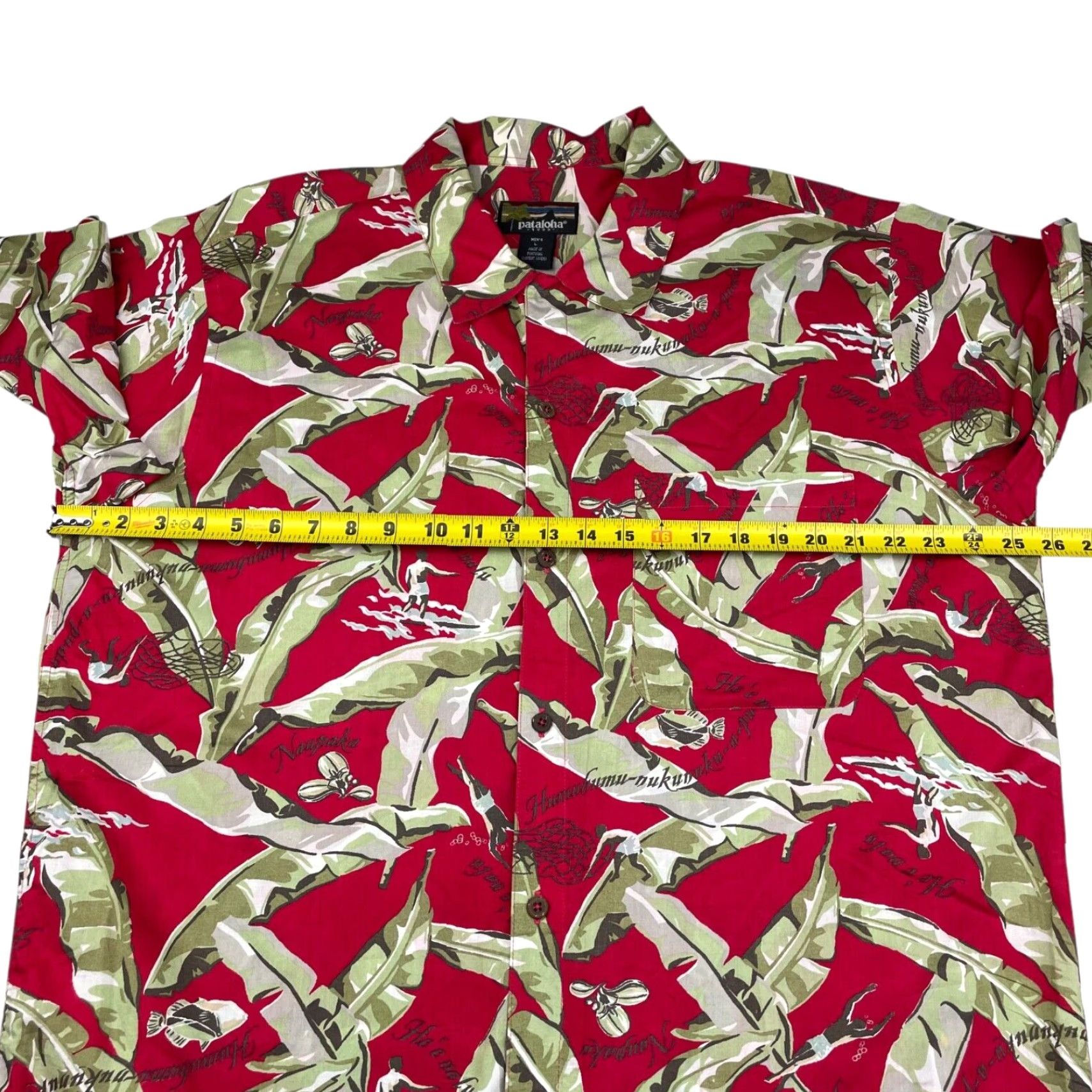 Vintage VTG Pataloha Men’s Surfing Fishing S/S Button Hawaiian Shirt Red Large Shirt Mens Size US L / EU 52-54 / 3 - 6 Thumbnail