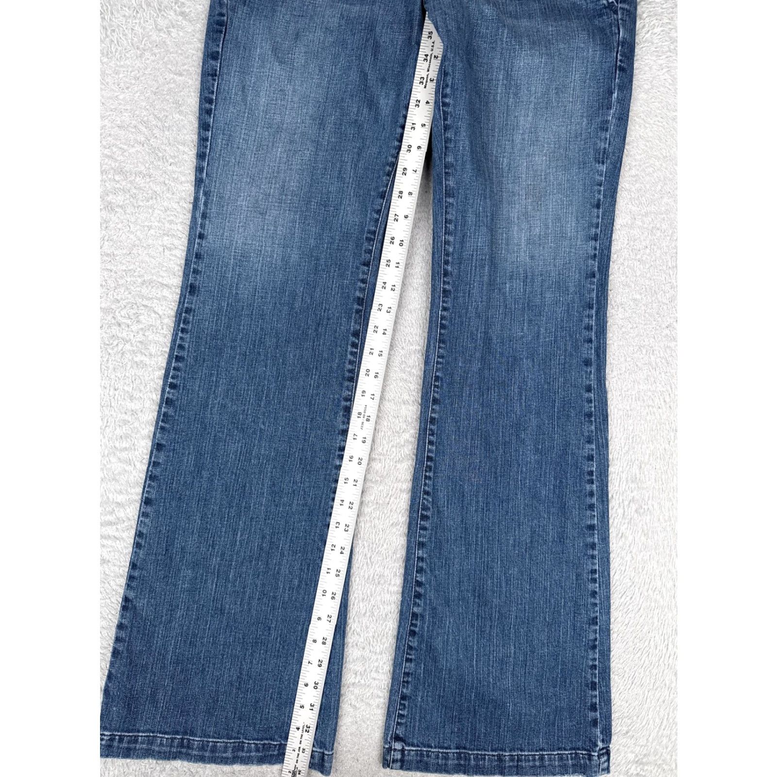 Denime James Jeans Womens Bootcut Jeans 32 Blue Medium Wash Mid Rise Stretch Denim 32x34 Size 24" / US 00 / IT 34 - 7 Thumbnail