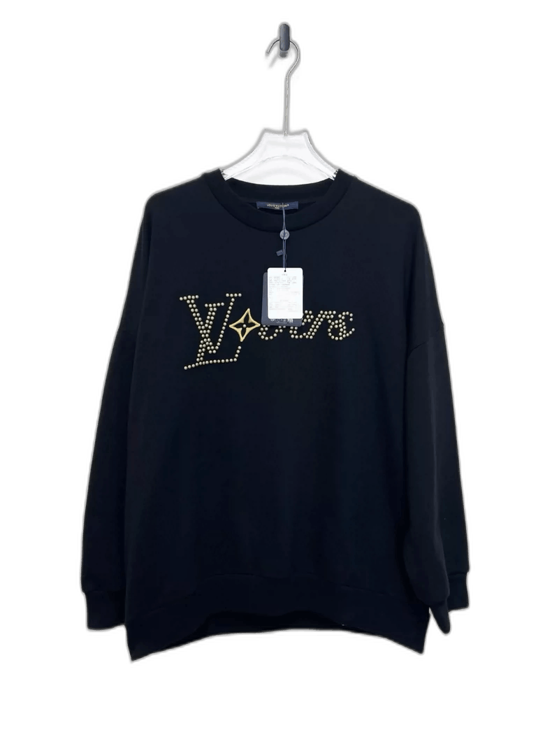 Louis Vuitton Black Studded Letter Sweatshirt XL Size-yf Size US XL / EU 56 / 4 - 1 Thumbnail