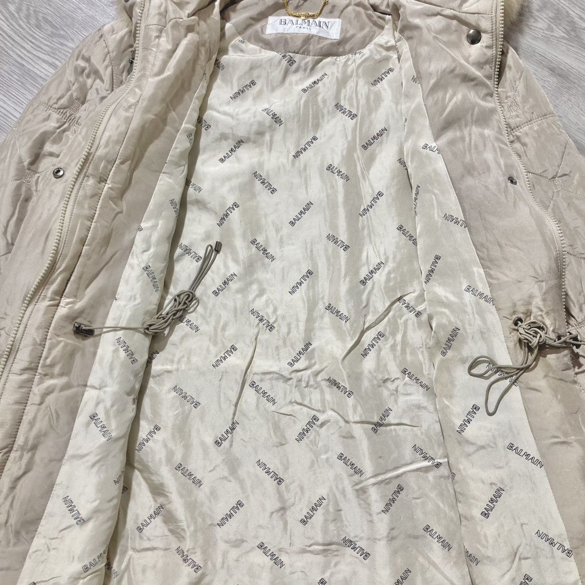 Balmain Balmain Paris Monogram Quilted Fur Long Jacket Beige Luxury Size US XL / EU 56 / 4 - 17 Thumbnail