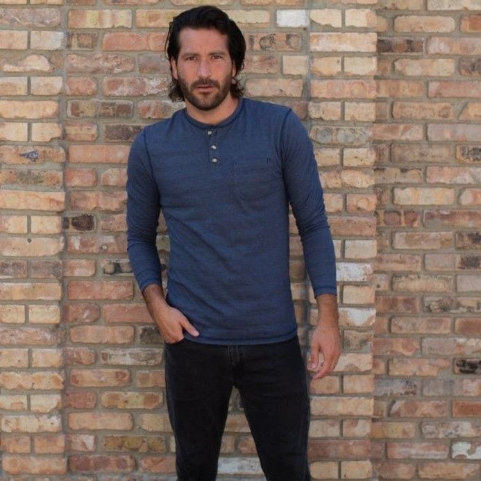 Designer PX Clothing Harper Long Sleeve Henley Navy NEW 2XL Size US XXL / EU 58 / 5 - 2 Thumbnail