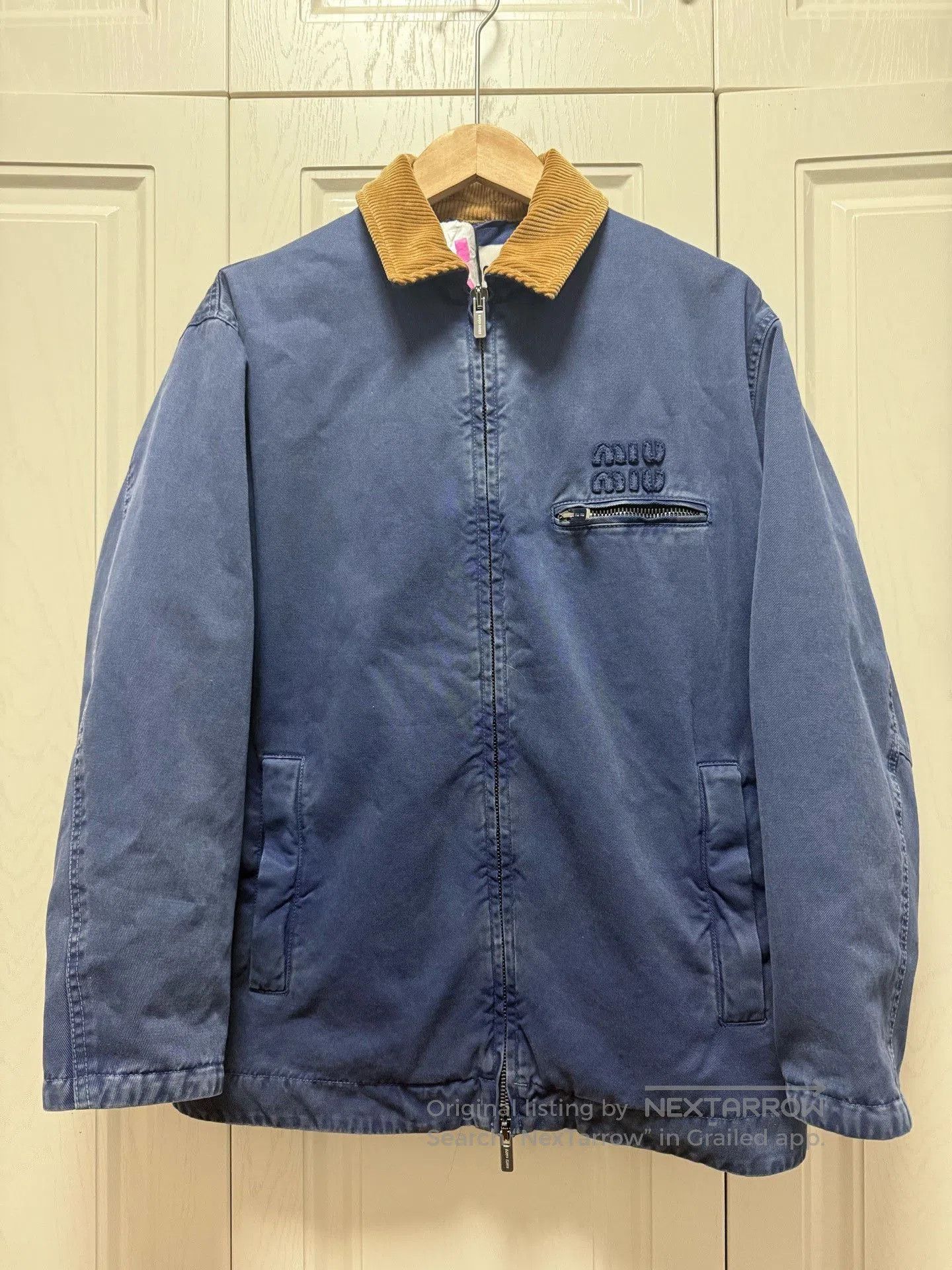 Miu Miu Miumiu Embroidered Logo Corduroy Puffer Jacket. Size XS / US 0-2 / IT 36-38 - 1 Thumbnail