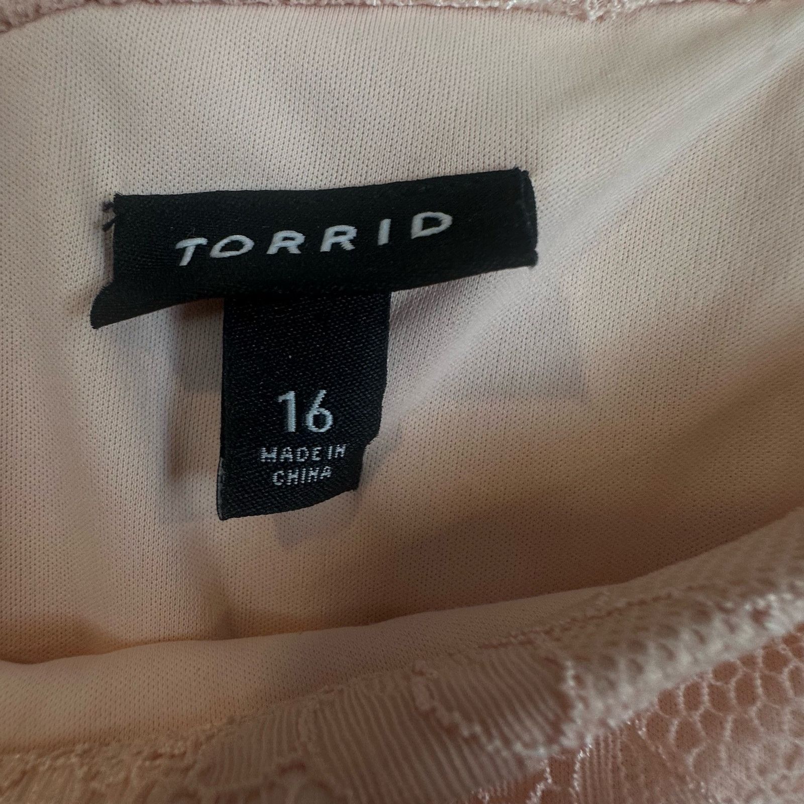 Other Torrid Lace Off Shoulder Mini Dress Blush Pink Women's 16 Size XXL / US 16-18 / IT 52-54 - 5 Thumbnail